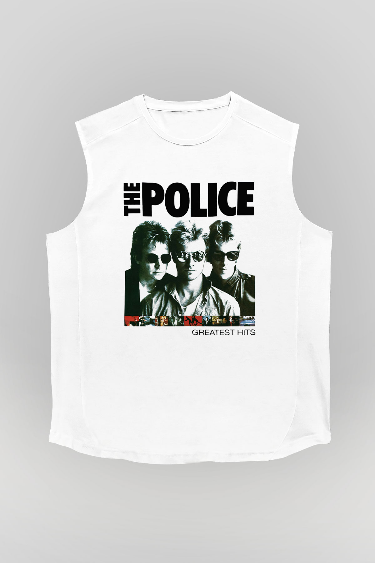 The Police Beyaz Unisex Kolsuz Tişört