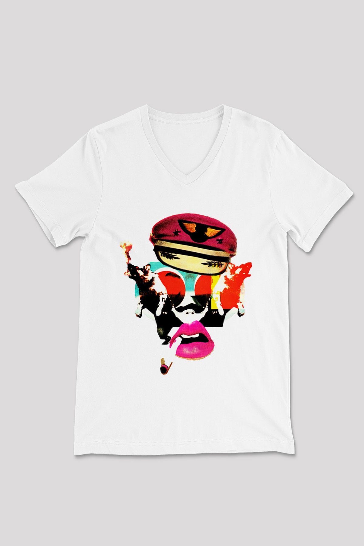 The Prodigy Beyaz Unisex V Yaka Tişört T-Shirt