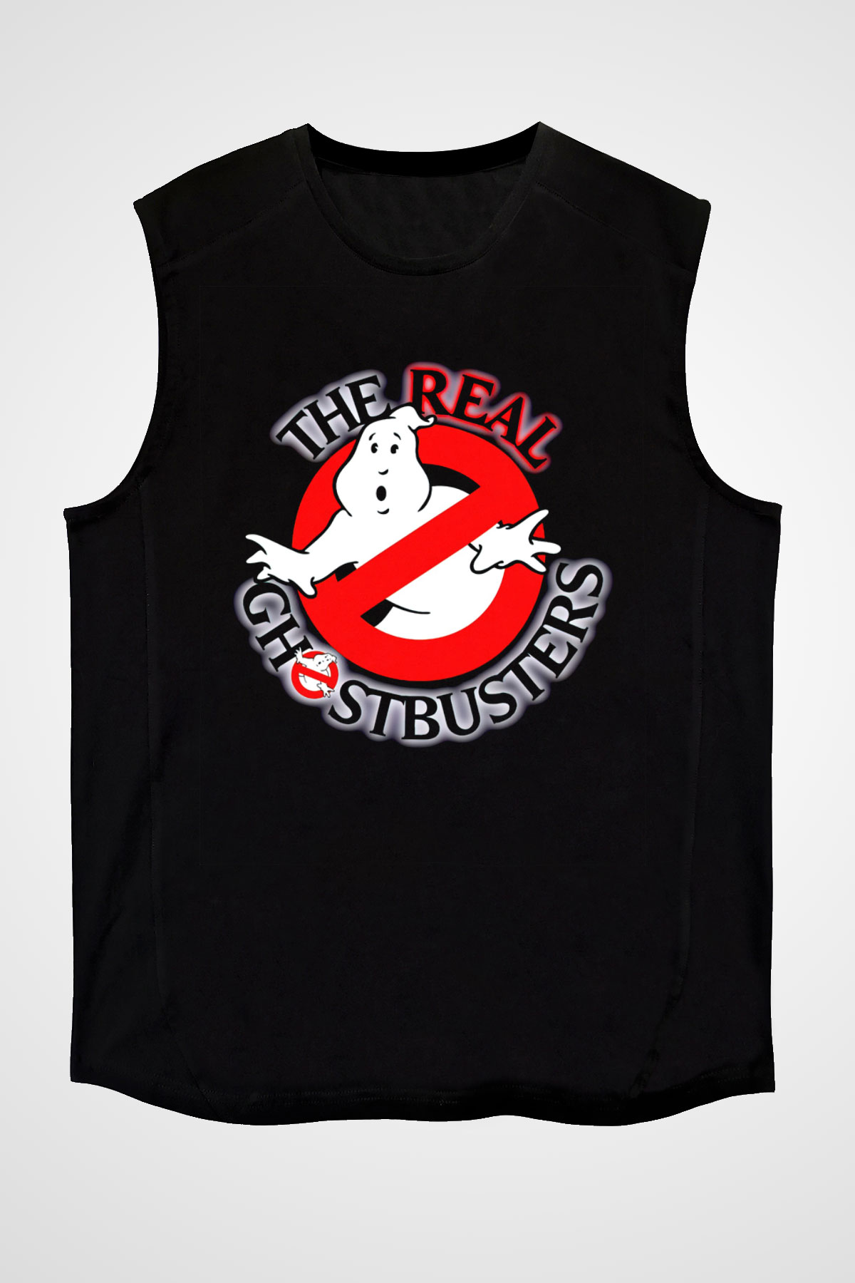 The Real Ghostbusters Hayalet Avcıları Siyah Unisex  Kolsuz Tişört