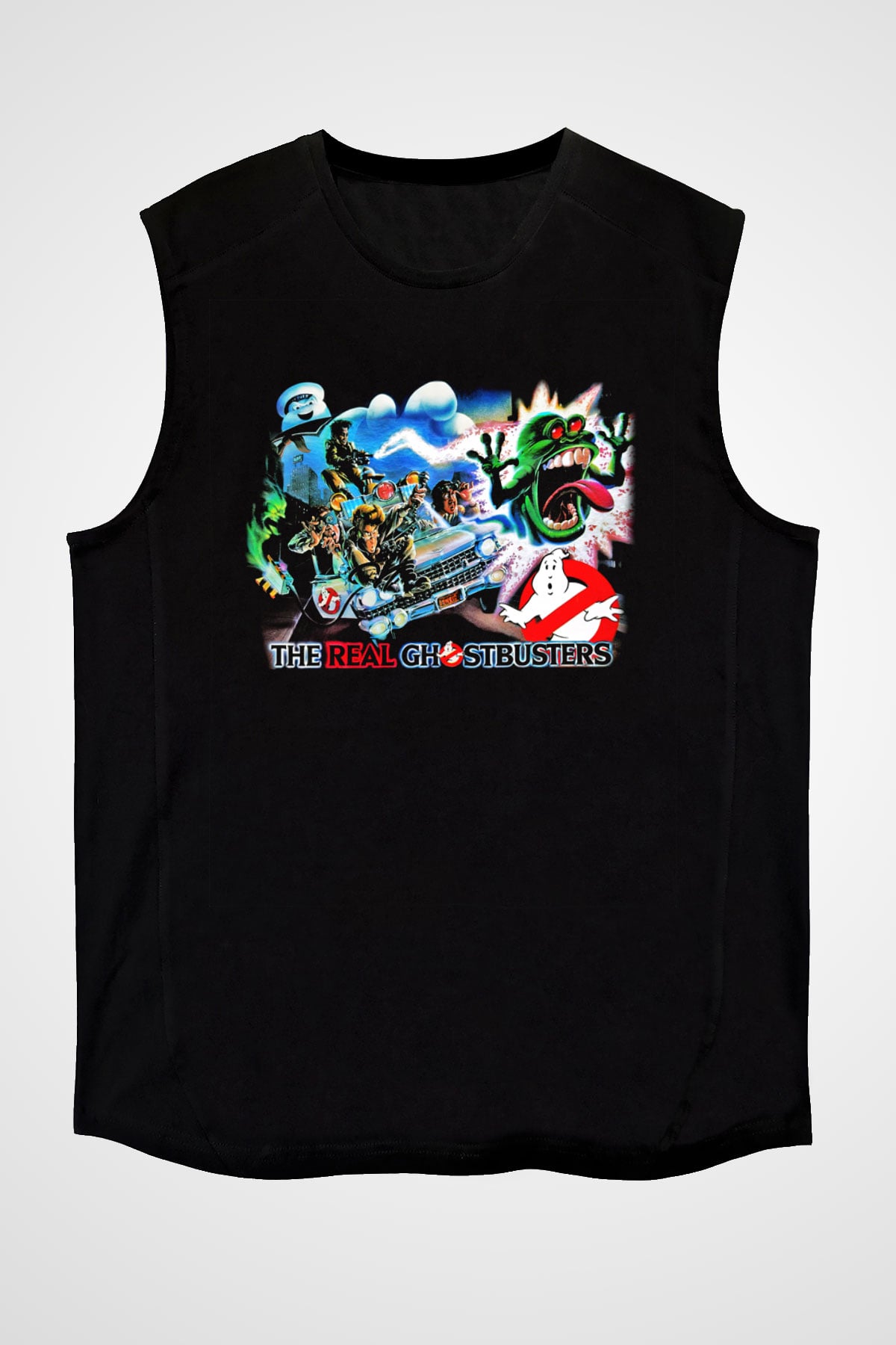 The Real Ghostbusters Hayalet Avcıları Siyah Unisex Kolsuz Tişört