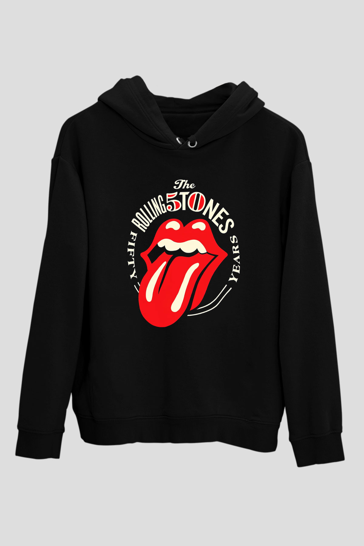 The Rolling Stones Logo Siyah Unisex Hoodie