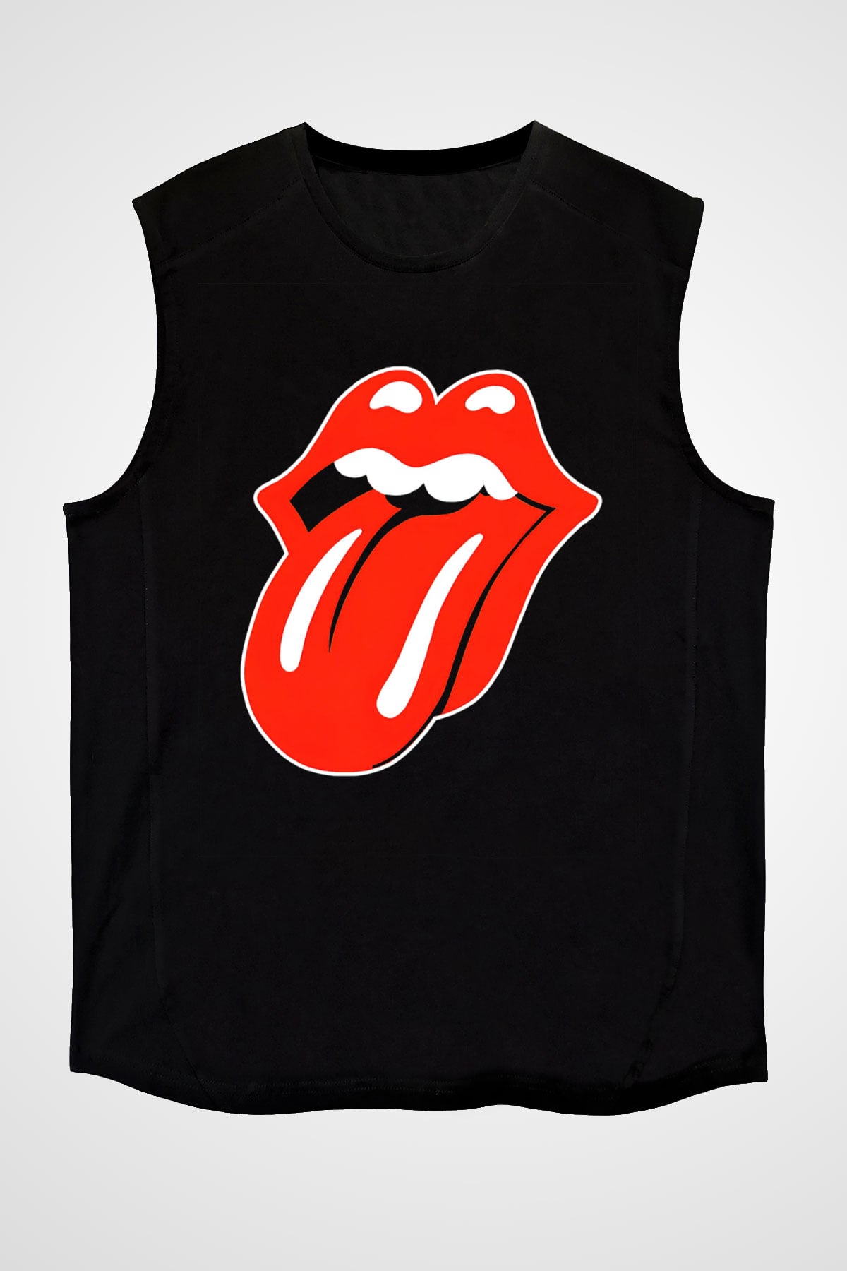 The Rolling Stones Logo Siyah Unisex Kolsuz Tişört