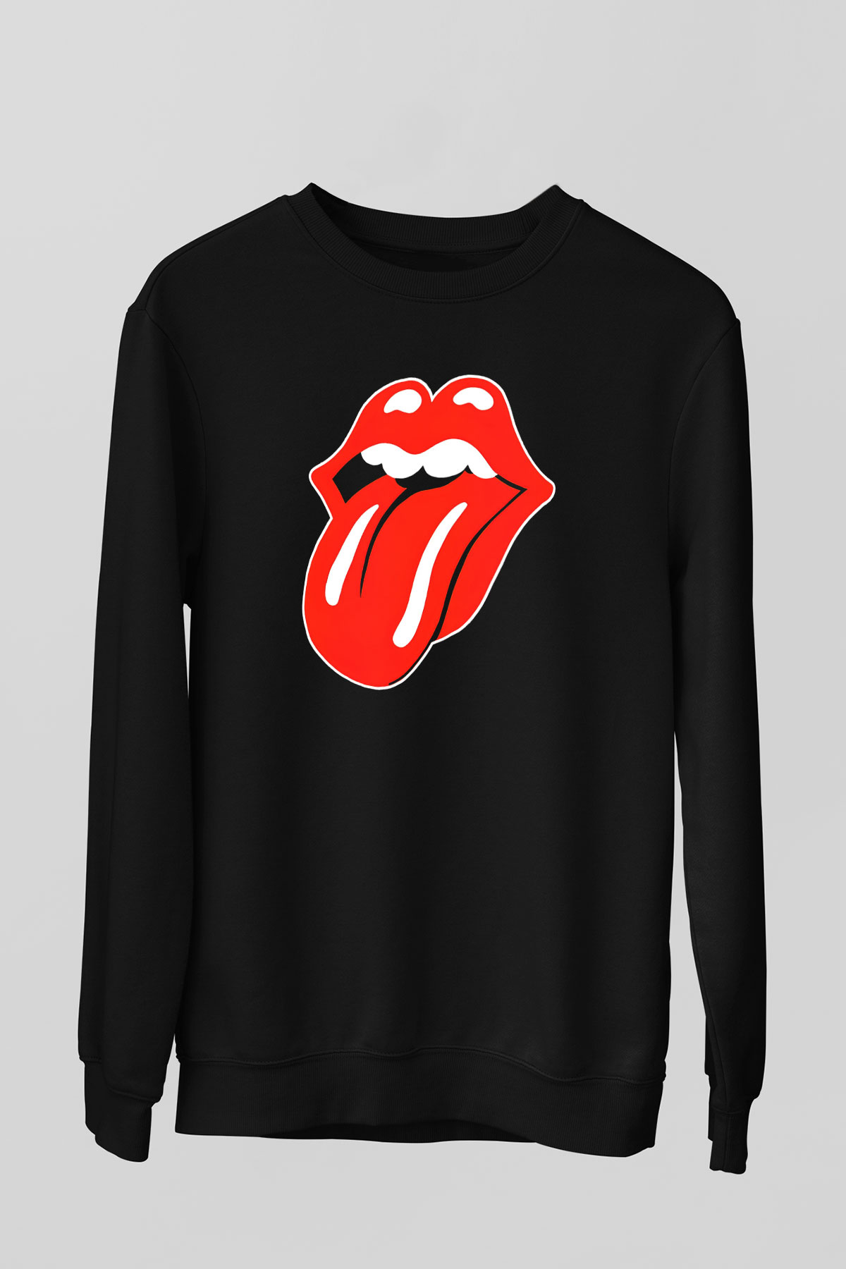 The Rolling Stones Logo Siyah Unisex Sweatshirt