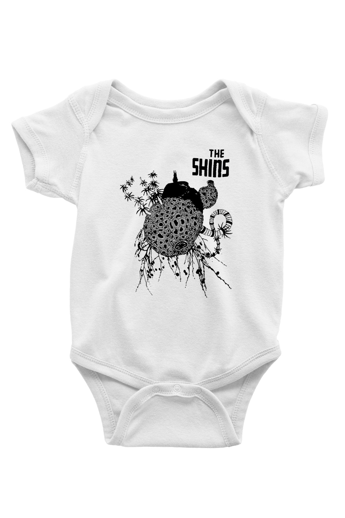The Shins Baskılı Beyaz Unisex Bebek Body - Zıbın