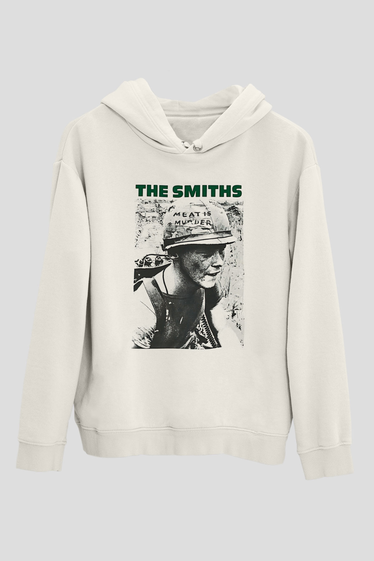 The Smiths Baskılı Beyaz Unisex Kapüşonlu Sweatshirt