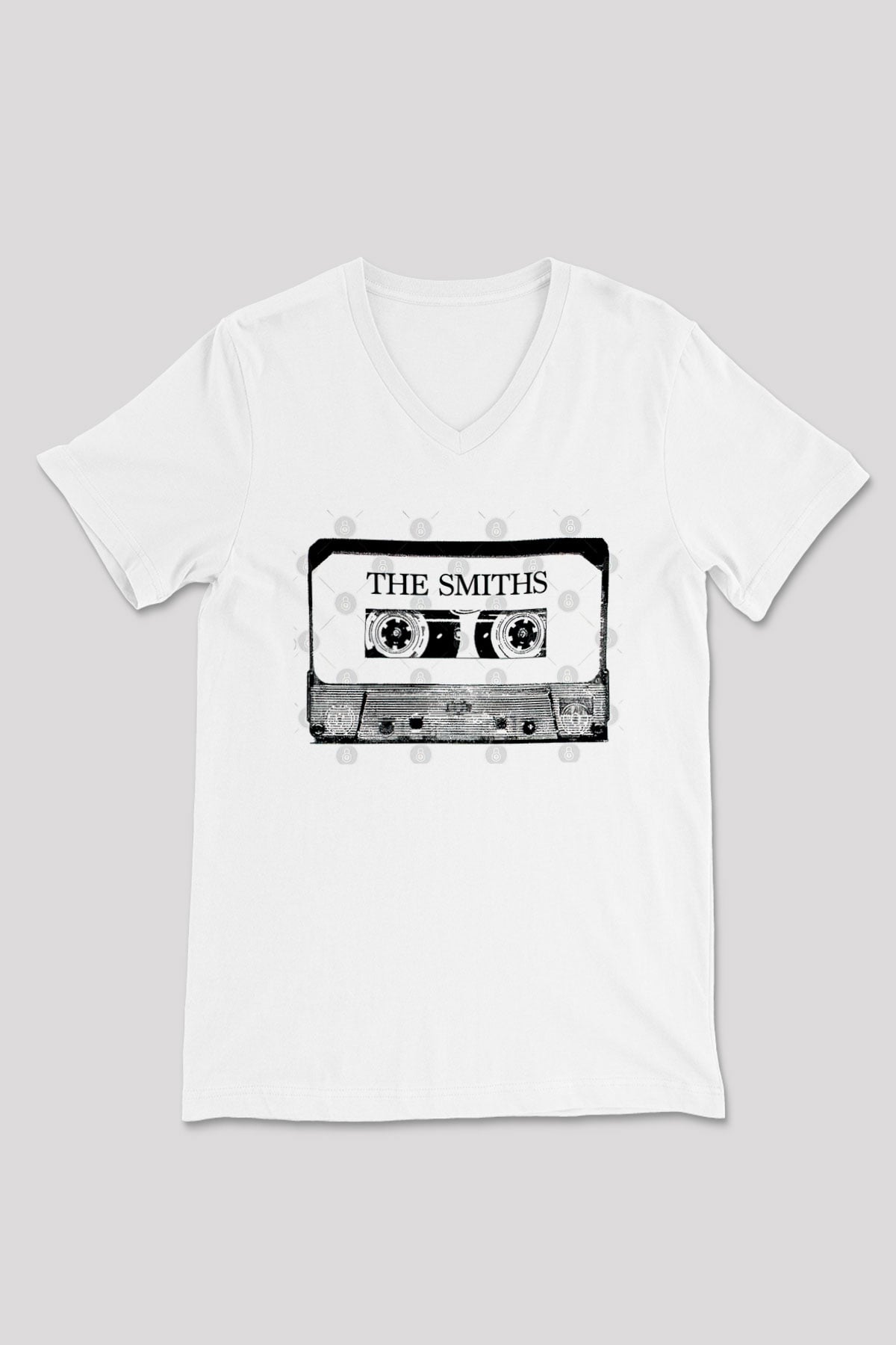 The Smiths Baskılı Beyaz Unisex V Yaka Tişört - Tshirt