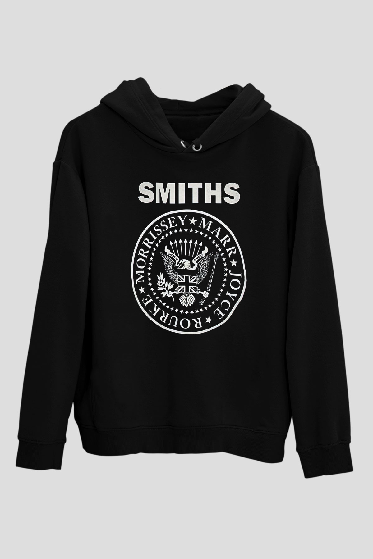 The Smiths Baskılı Unisex Siyah Kapüşonlu Sweatshirt