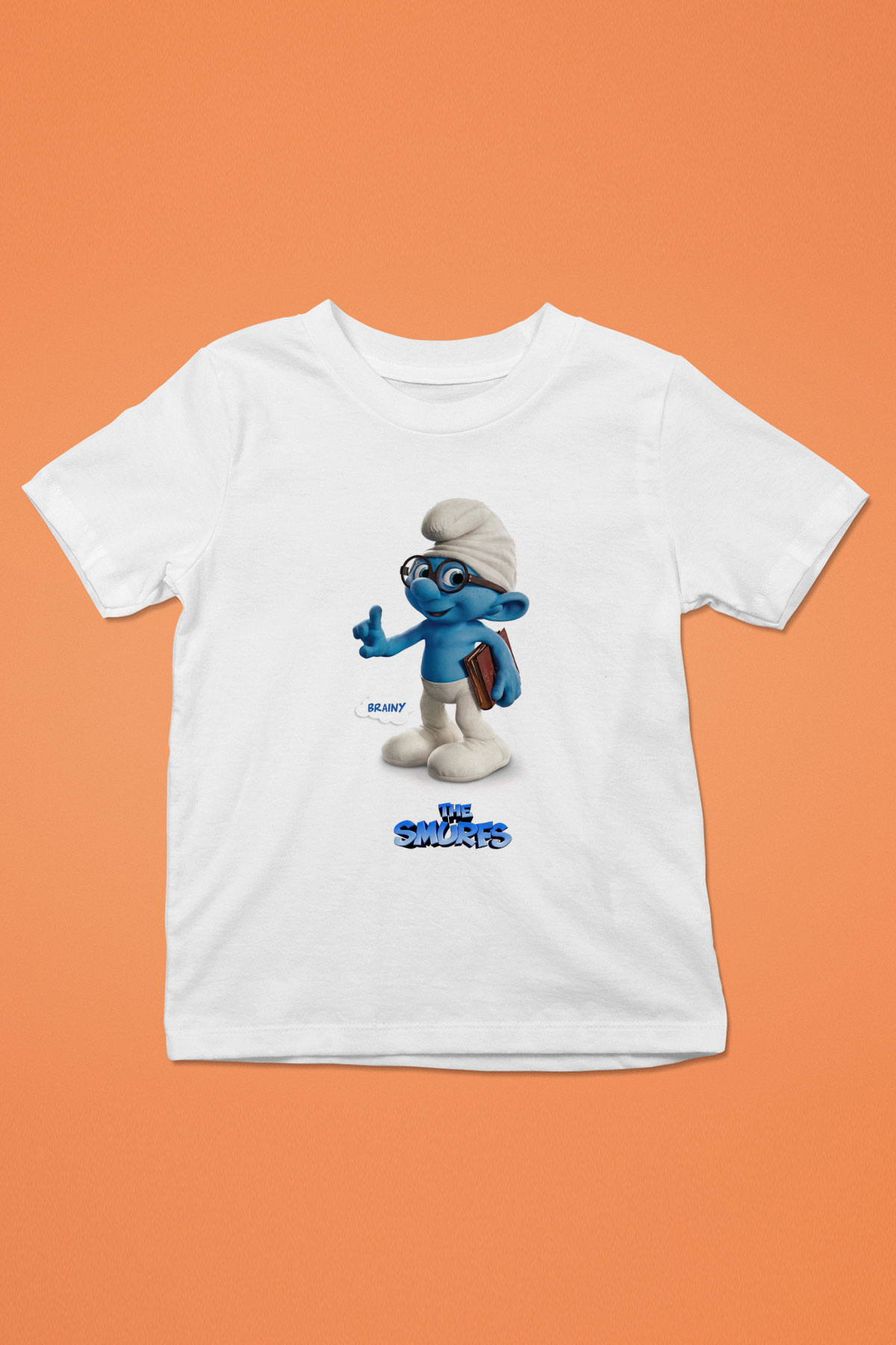 The Smurfs Şirinler Baskılı Beyaz Unisex Çocuk Tişört
