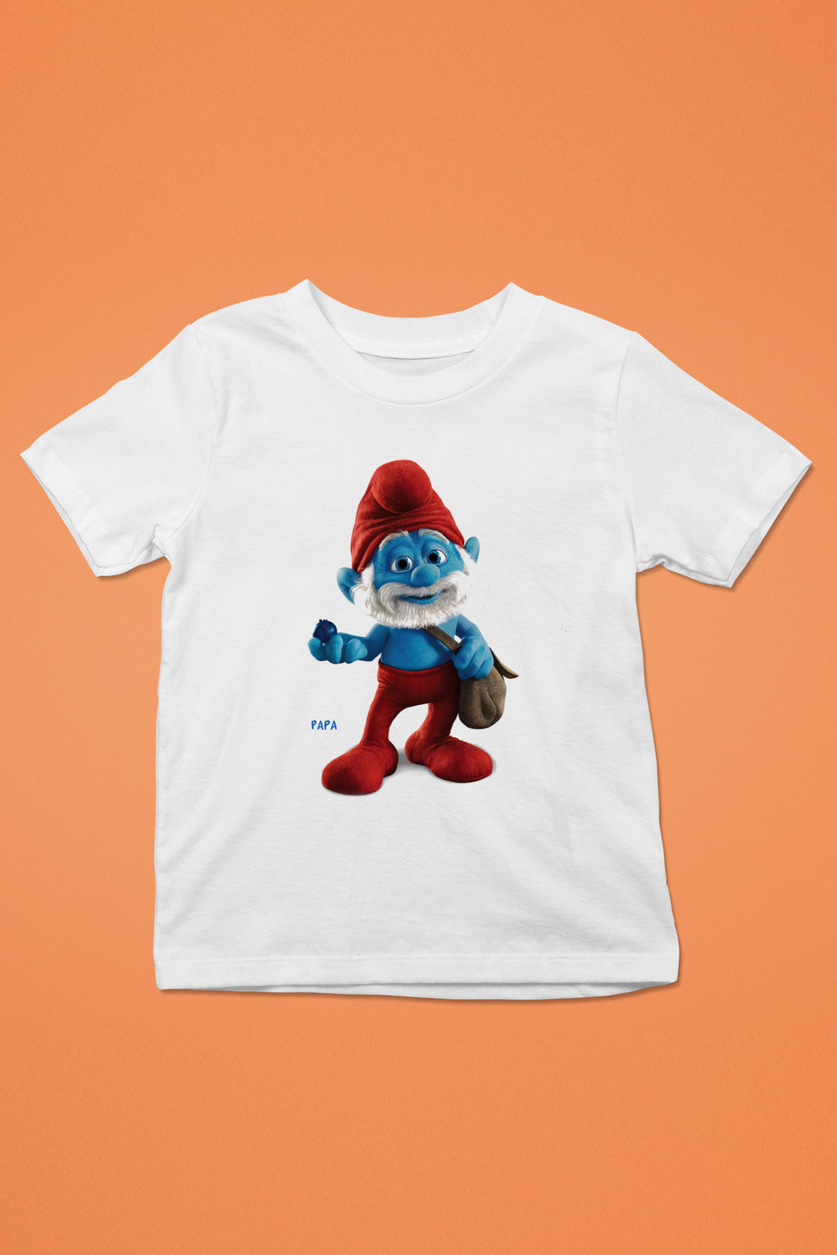 The Smurfs Şirinler Baskılı Beyaz Unisex Çocuk Tişört