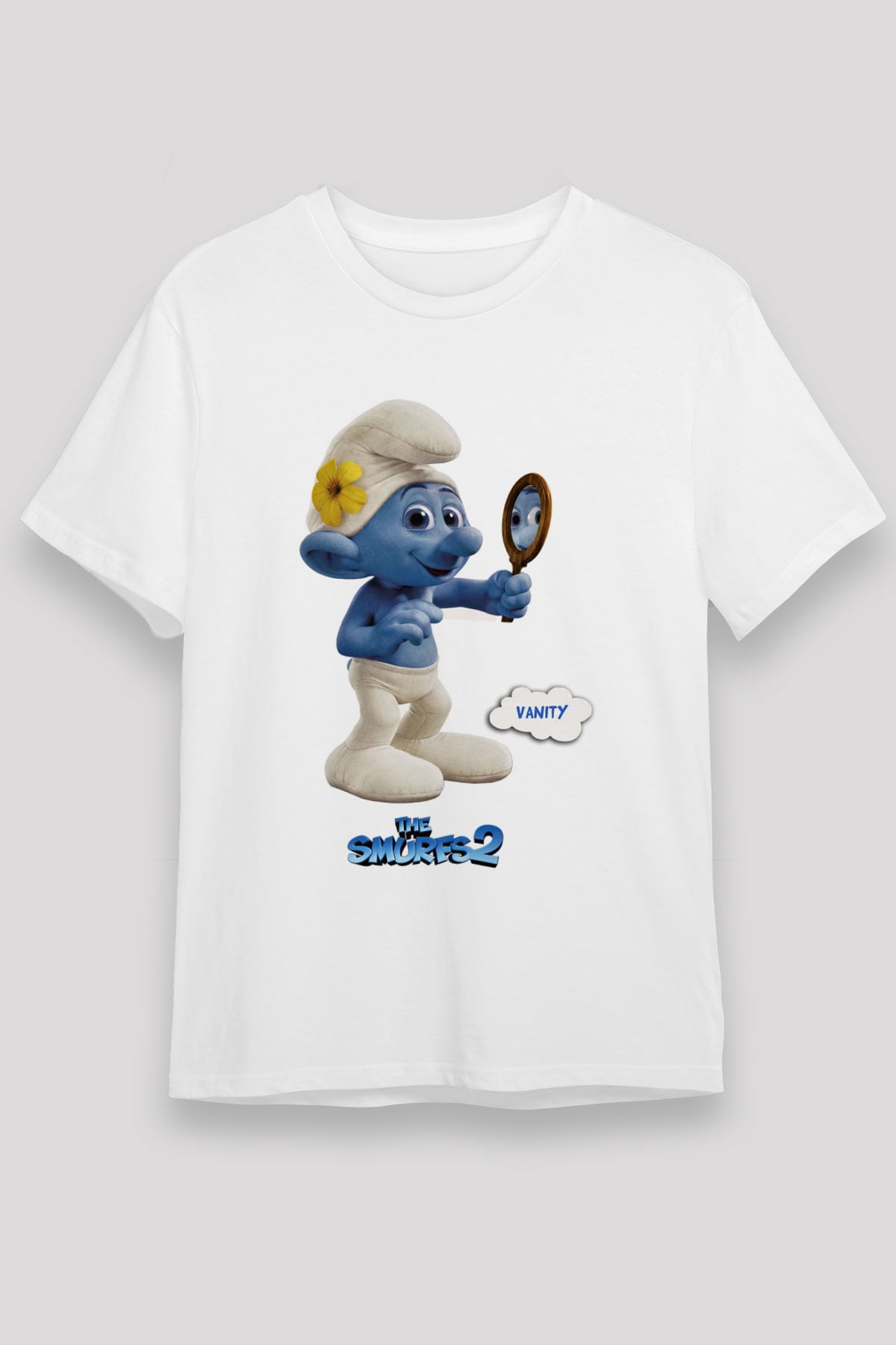 The Smurfs Şirinler Beyaz Unisex Tişört