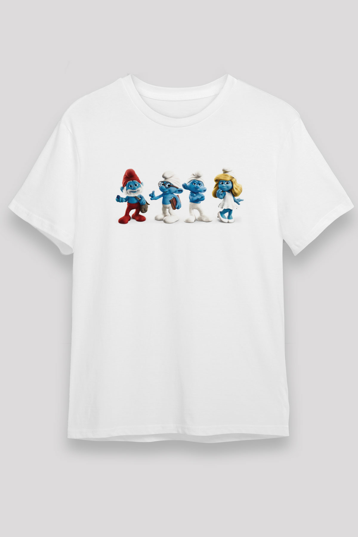 The Smurfs Şirinler Beyaz Unisex Tişört