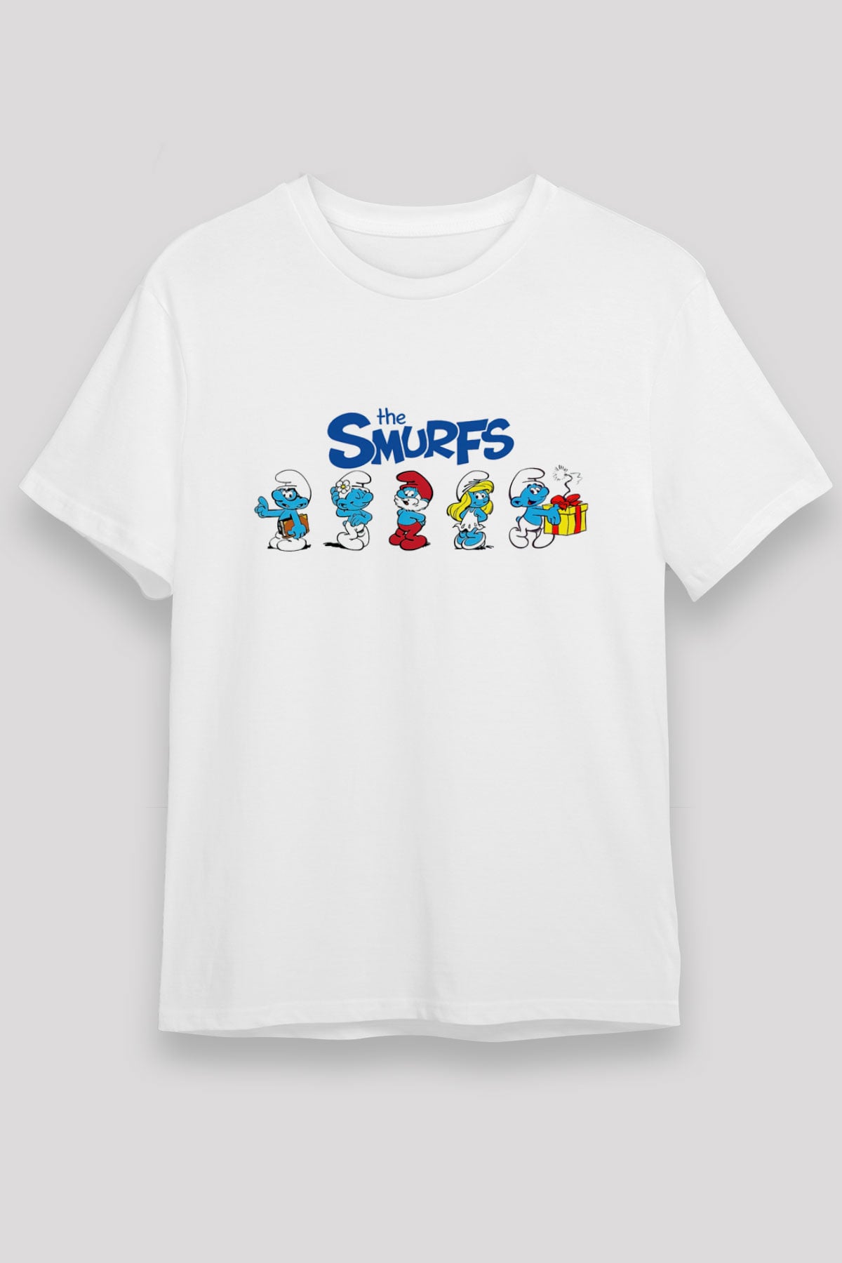 The Smurfs Şirinler Beyaz Unisex Tişört