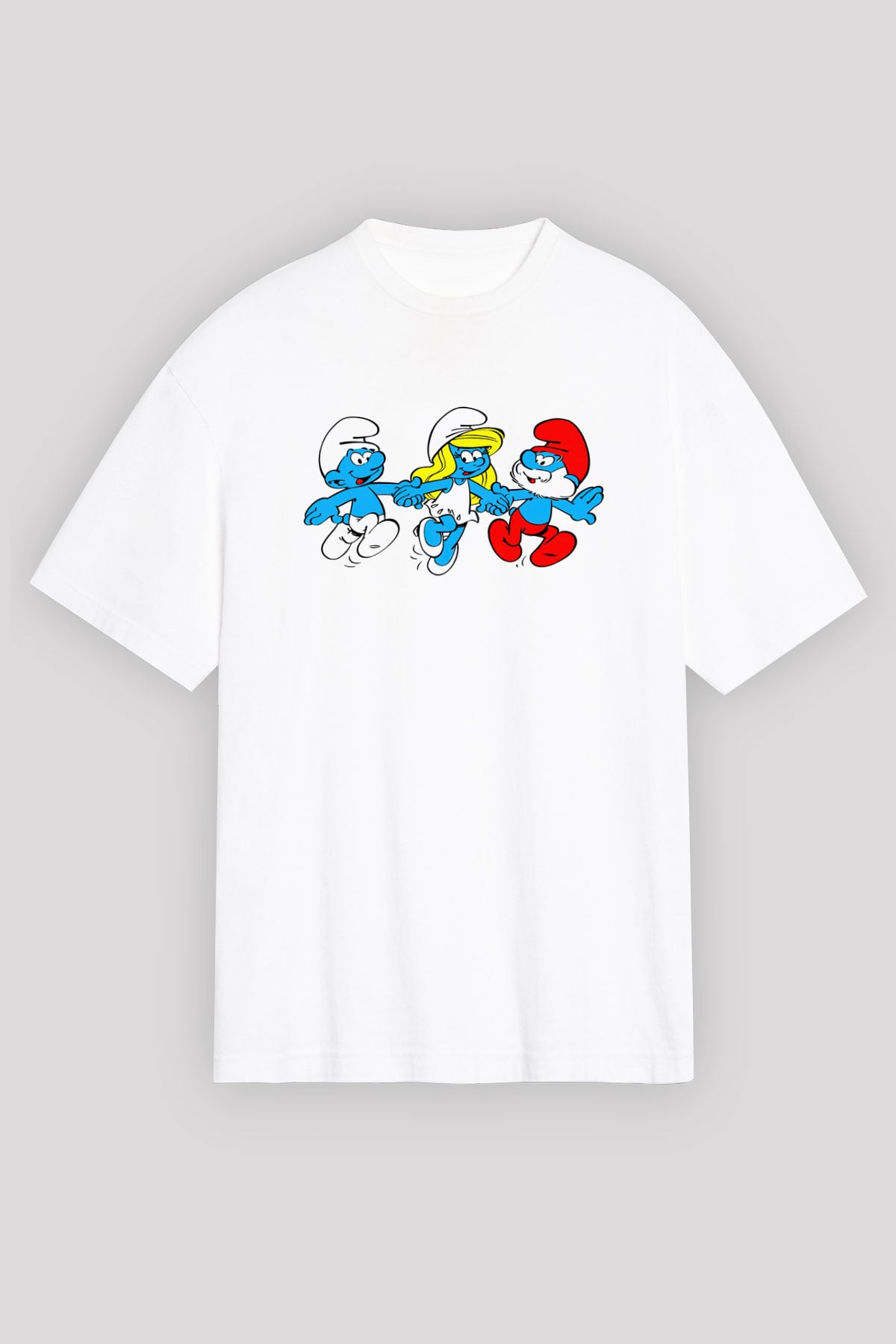 The Smurfs Şirinler Beyaz Unisex Tişört