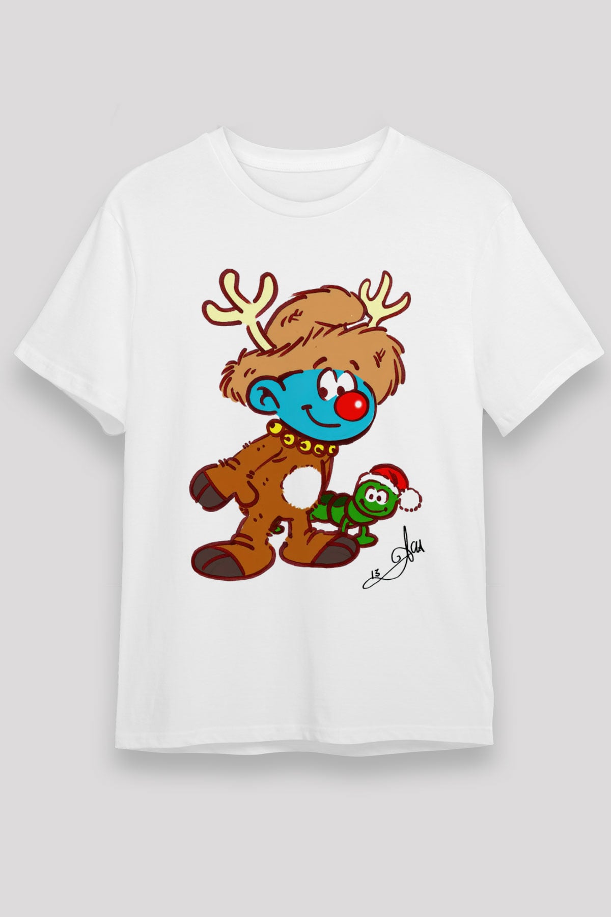 The Smurfs Şirinler Beyaz Unisex Tişört