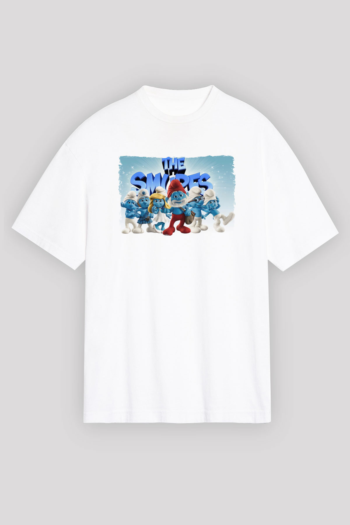 The Smurfs Şirinler Beyaz Unisex Tişört