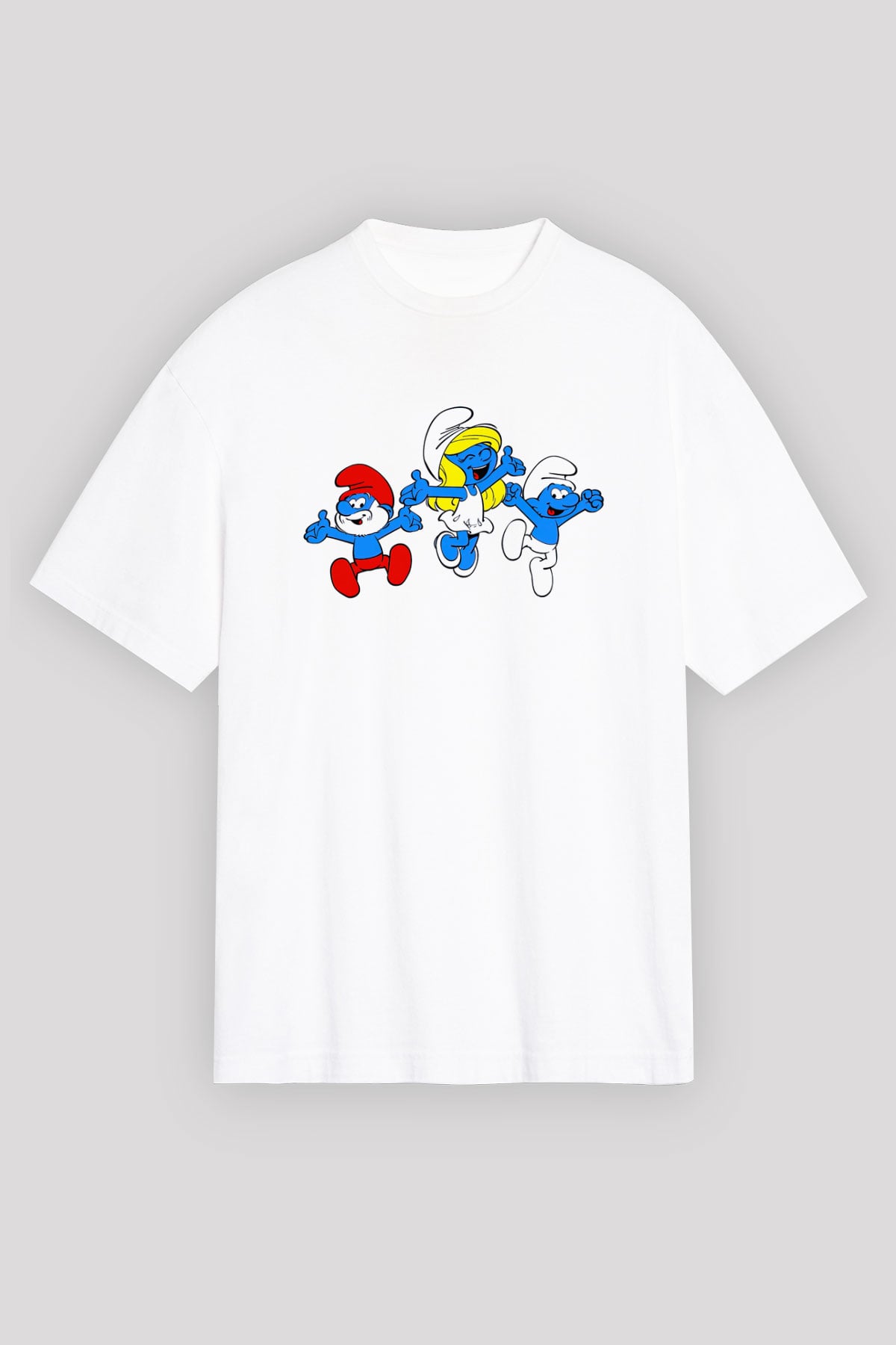 The Smurfs Şirinler Beyaz Unisex Tişört