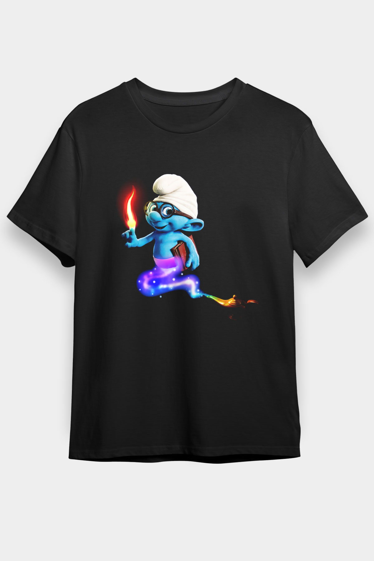The Smurfs Şirinler Siyah Unisex Tişört