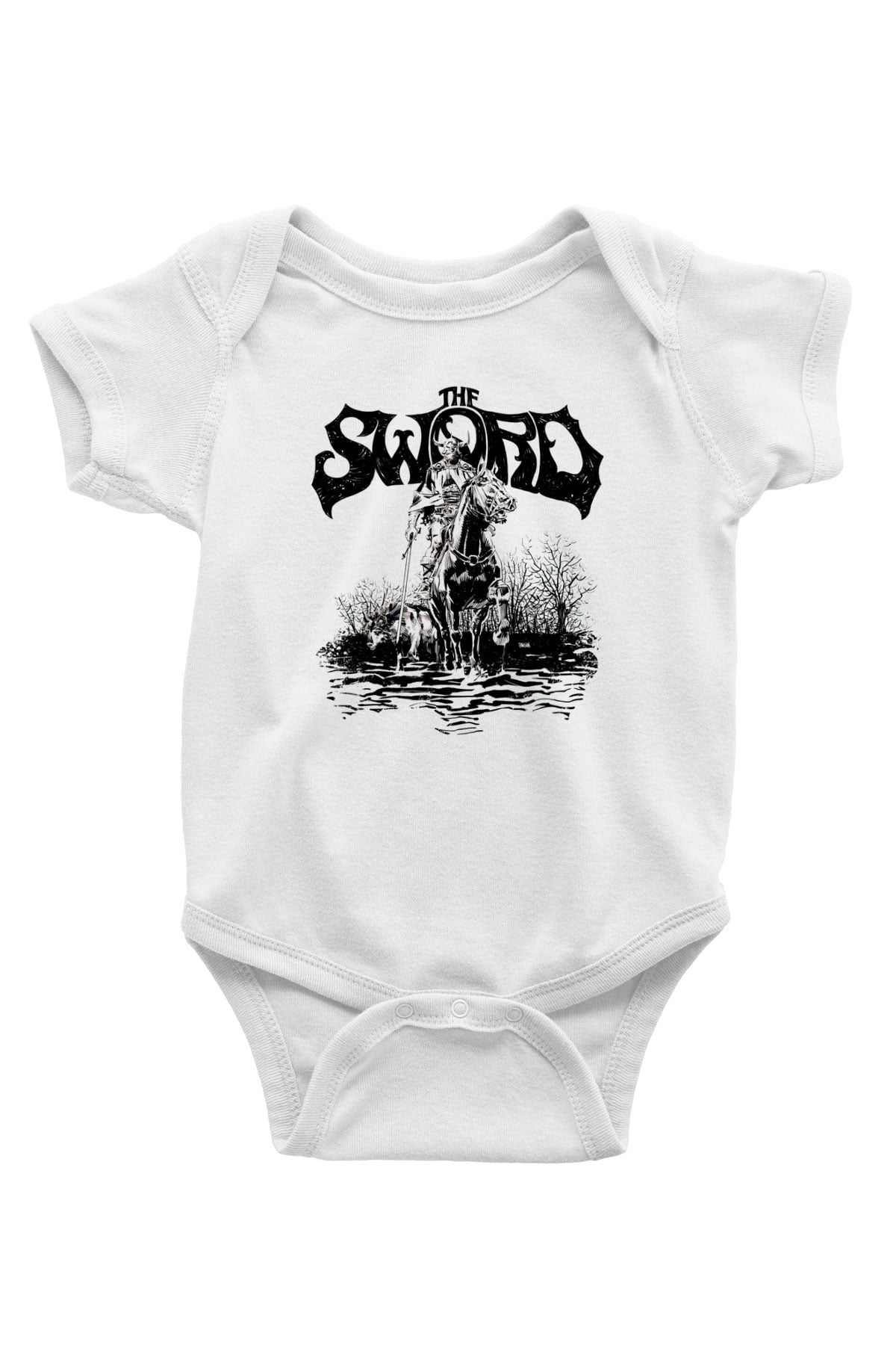 The Sword Baskılı Beyaz Unisex Bebek Body - Zıbın
