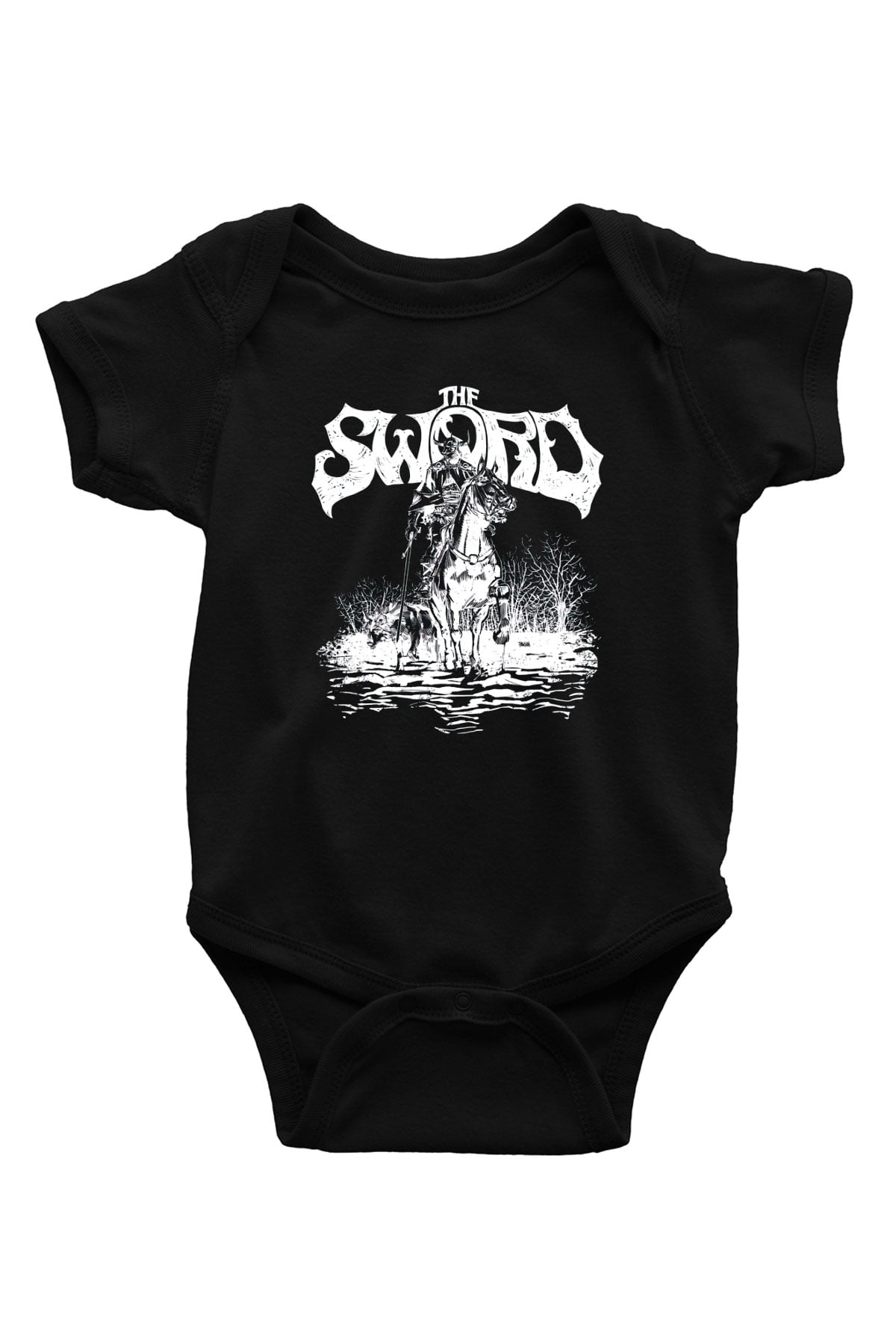 The Sword Baskılı Siyah Bebek Body - Zıbın