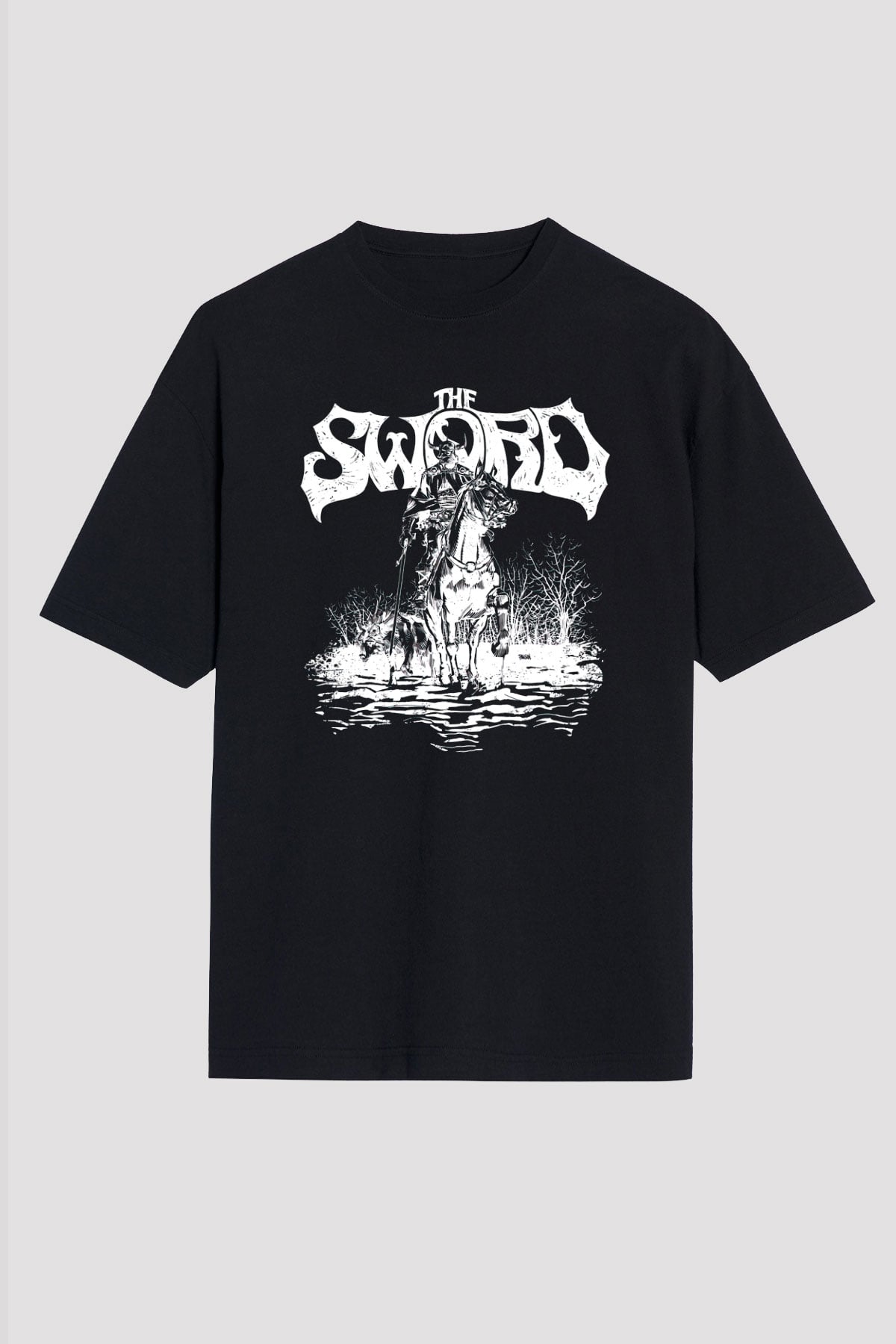 The Sword Siyah Unisex Oversize Tişört T-Shirt