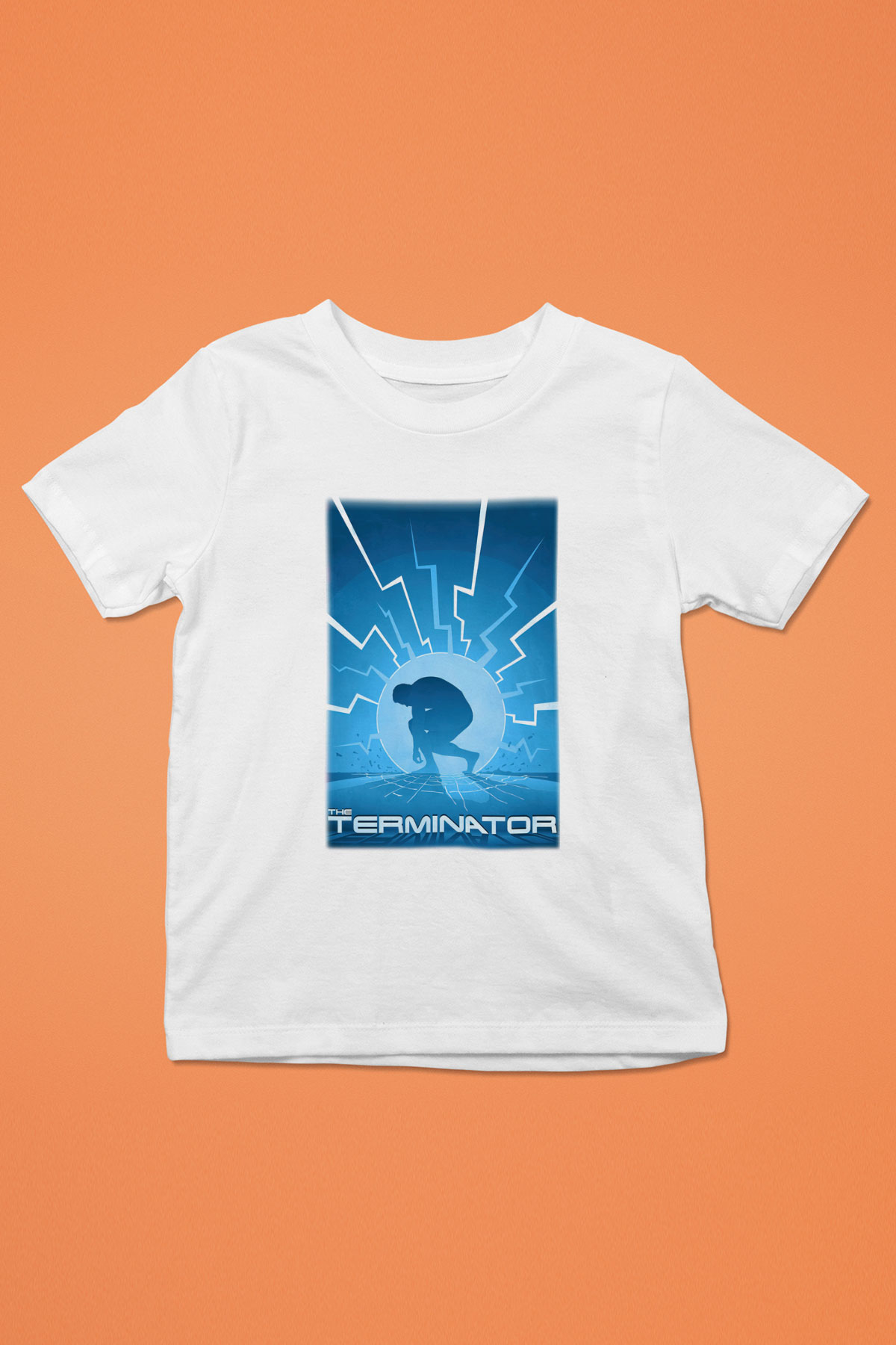 The Terminator Baskılı Beyaz Unisex Çocuk Tişört