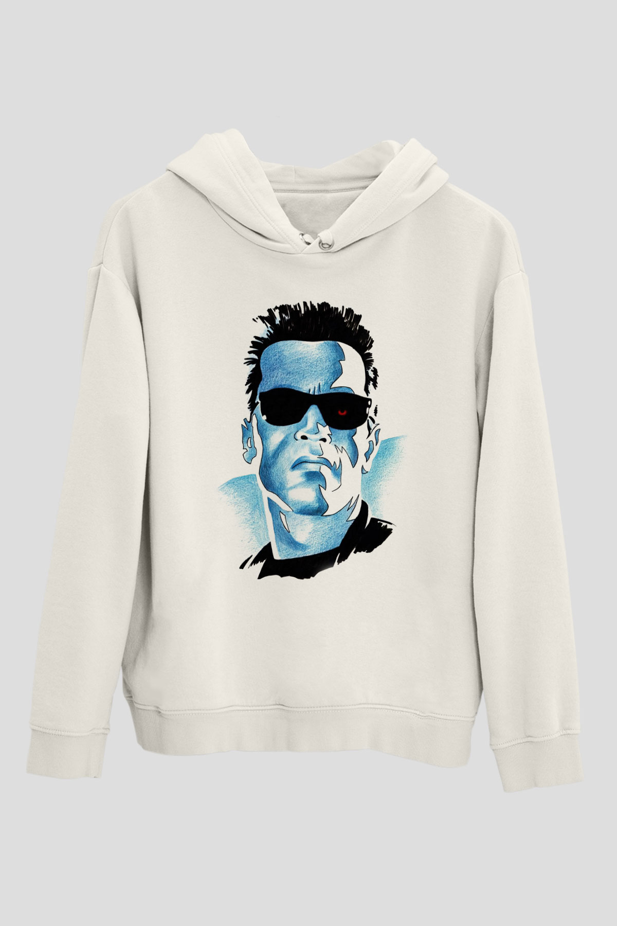 The Terminator Beyaz Unisex Hoodie