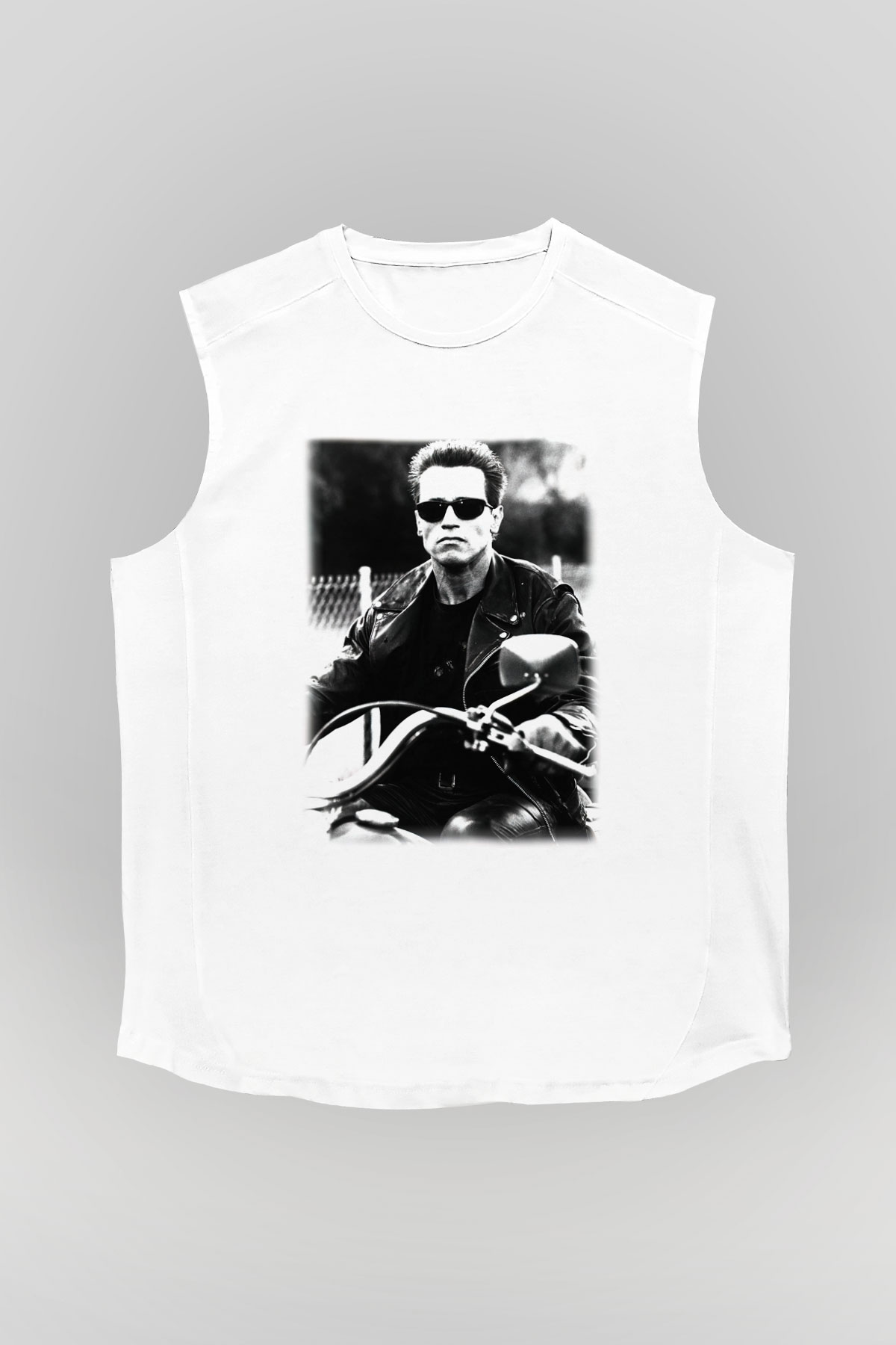 The Terminator Beyaz Unisex Kolsuz Tişört
