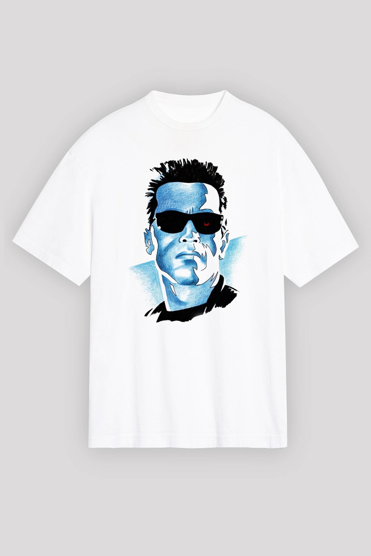 The Terminator Beyaz Unisex Oversize Tişört T-Shirt