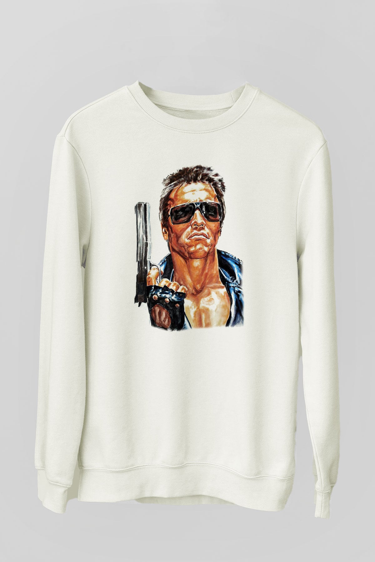 The Terminator Beyaz Unisex Sweatshirt