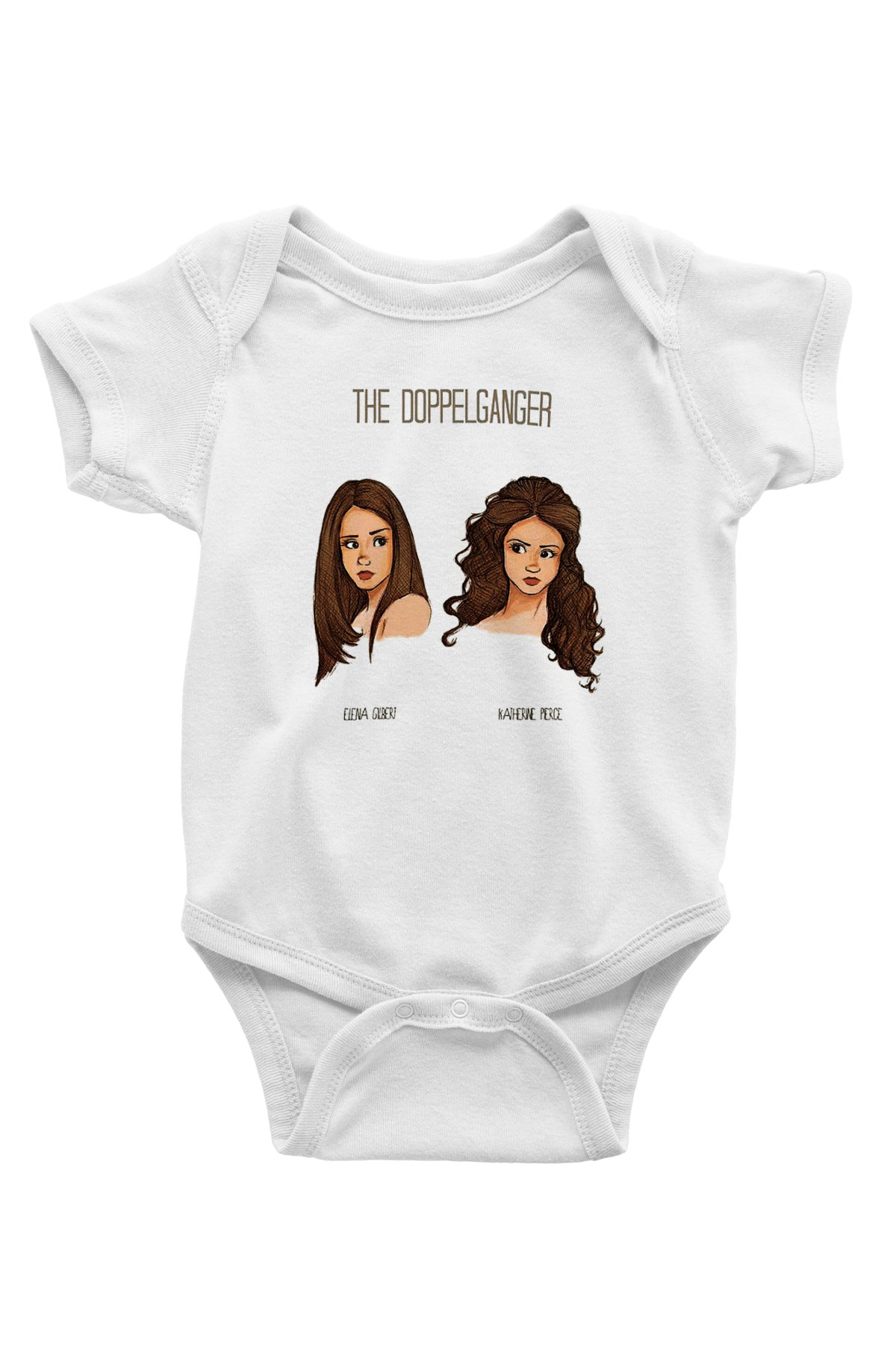 The Vampire Diaries Baskılı Beyaz Unisex Bebek Body - Zıbın