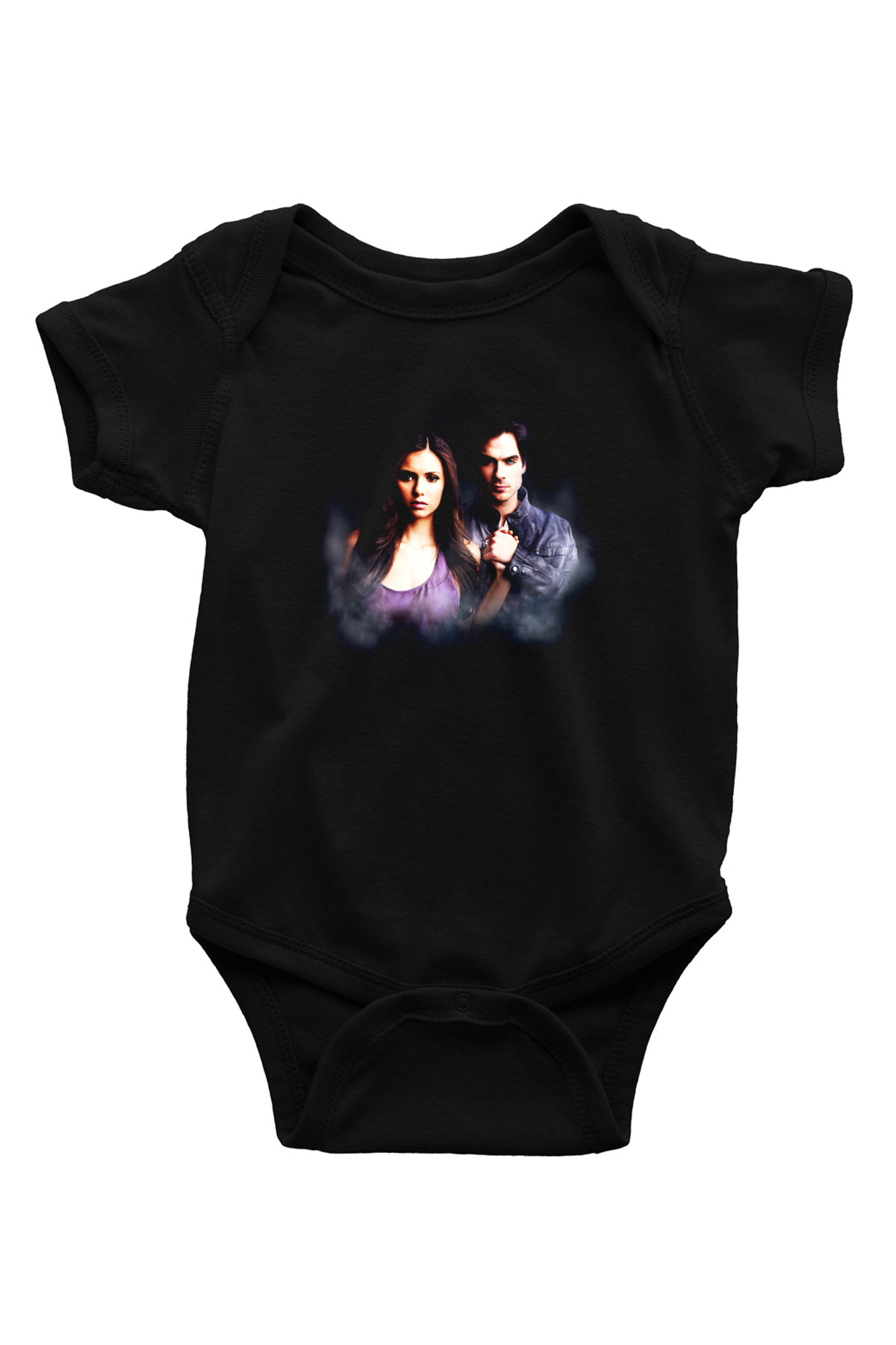 The Vampire Diaries Baskılı Siyah Bebek Body - Zıbın