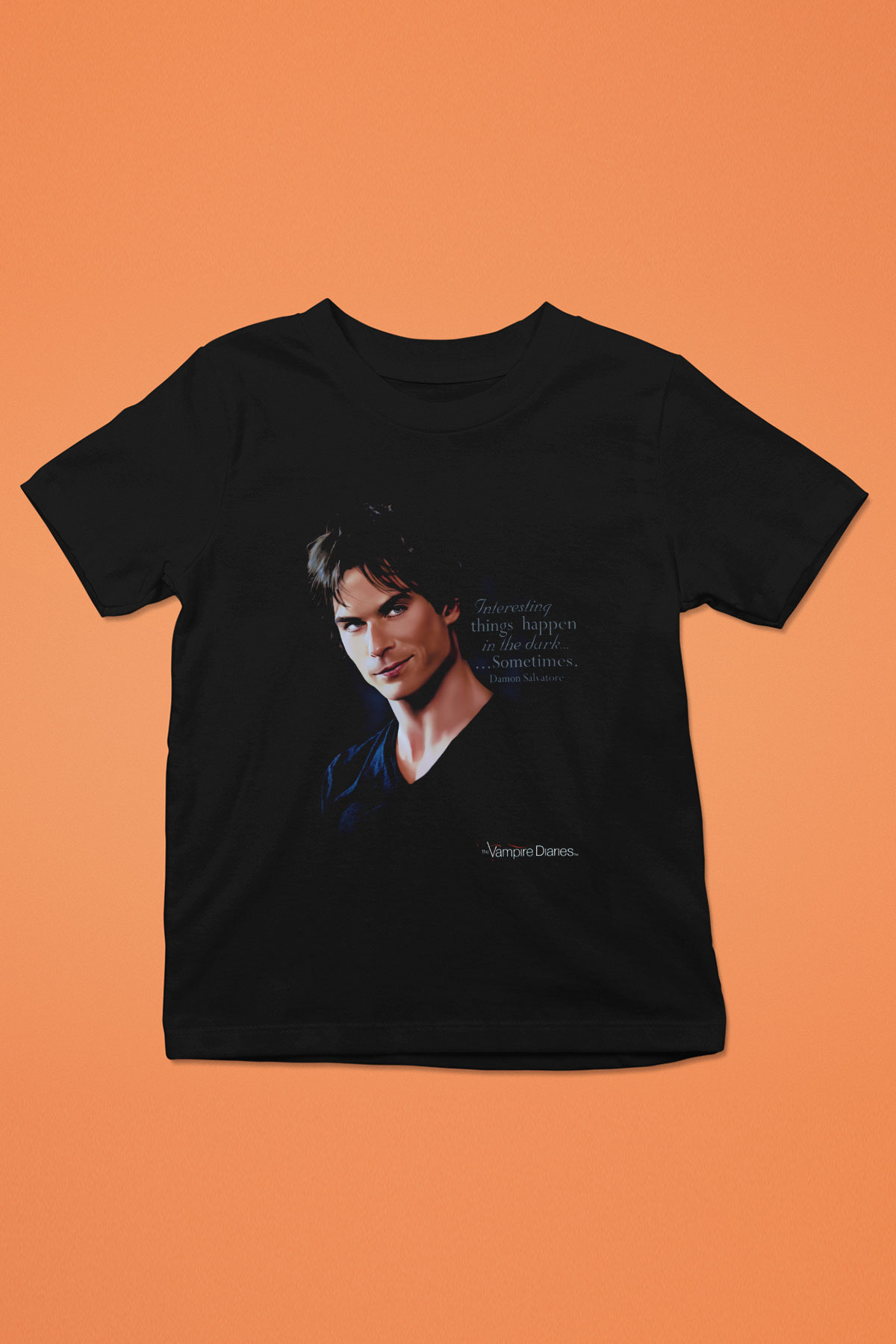 The Vampire Diaries Baskılı Siyah Unisex Çocuk Tişört