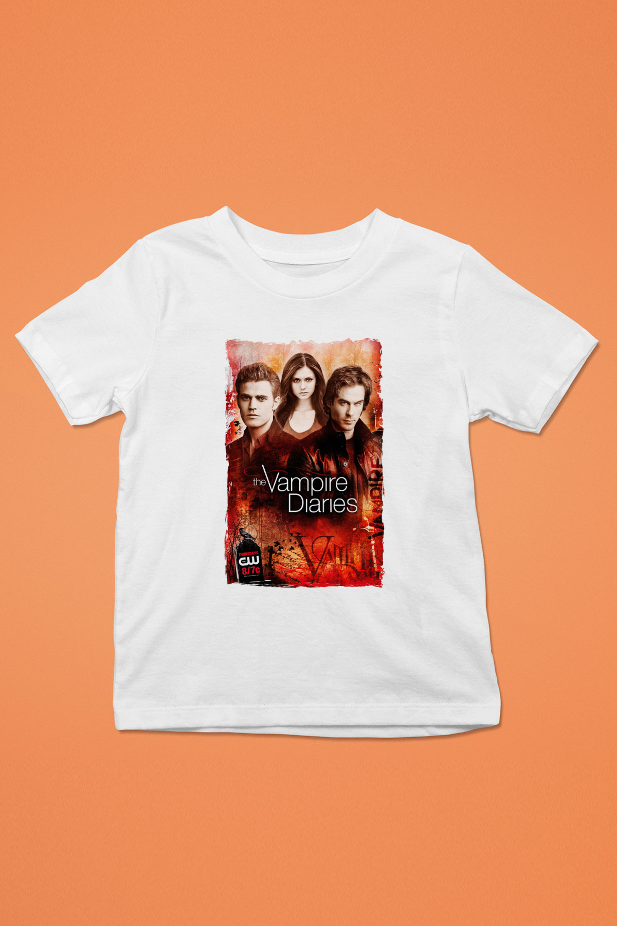 The Vampire Diaries Beyaz Unisex Çocuk Tişört