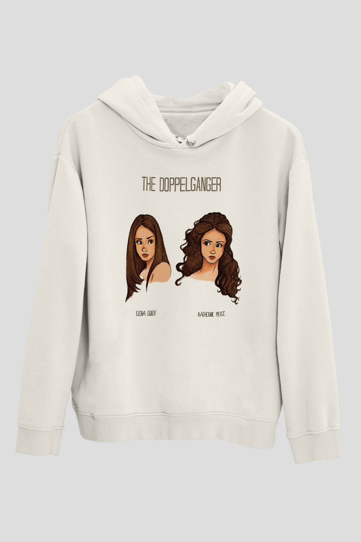 The Vampire Diaries Beyaz Unisex Kapşonlu Sweatshirt