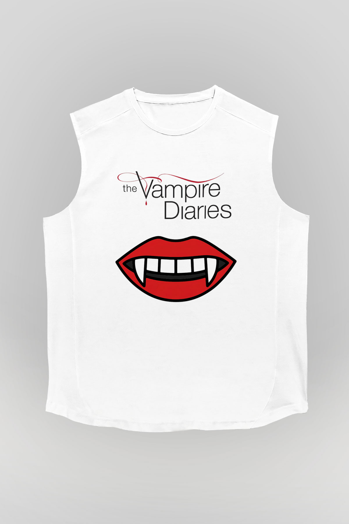 The Vampire Diaries Beyaz Unisex Kolsuz Tişört