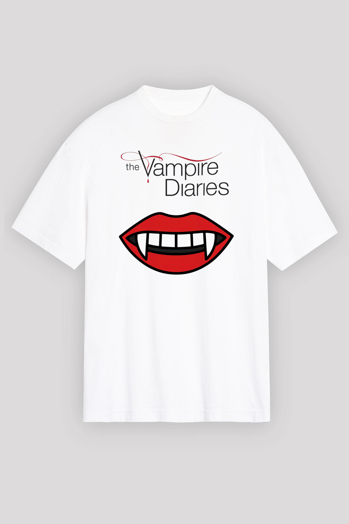 The Vampire Diaries Beyaz Unisex Oversize Tişört T-Shirt