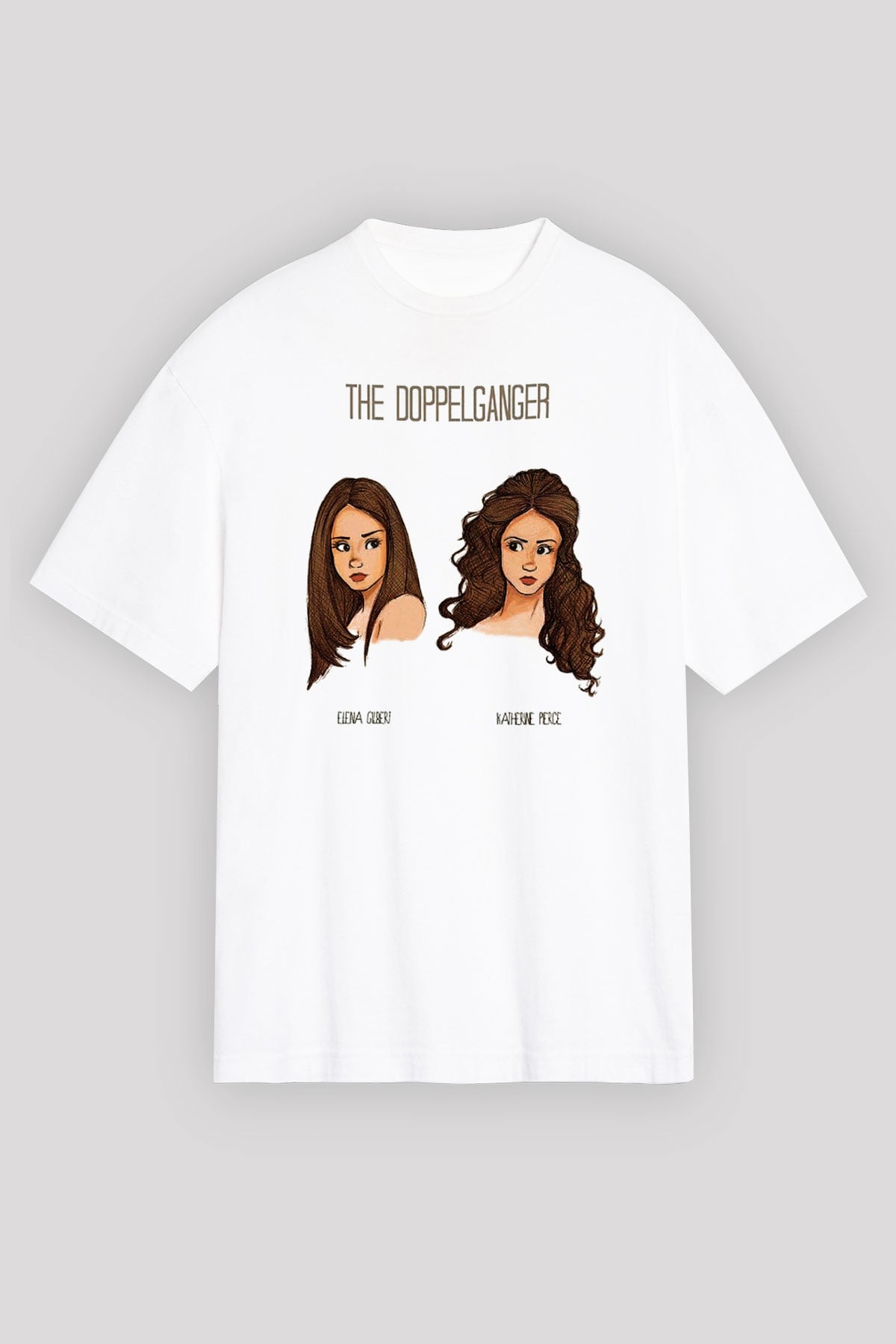 The Vampire Diaries Beyaz Unisex Oversize Tişört T-Shirt