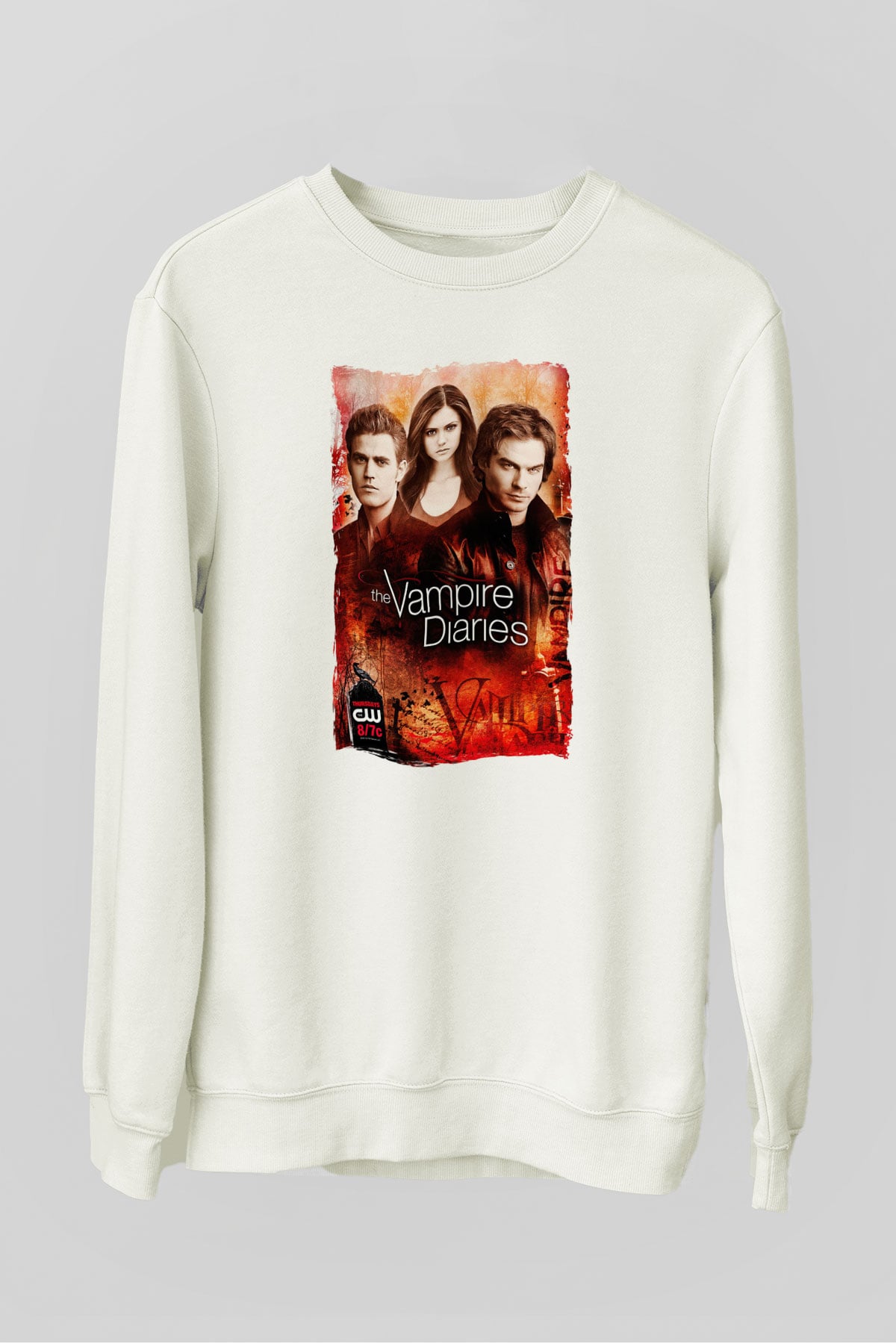 The Vampire Diaries Beyaz Unisex Sweatshirt