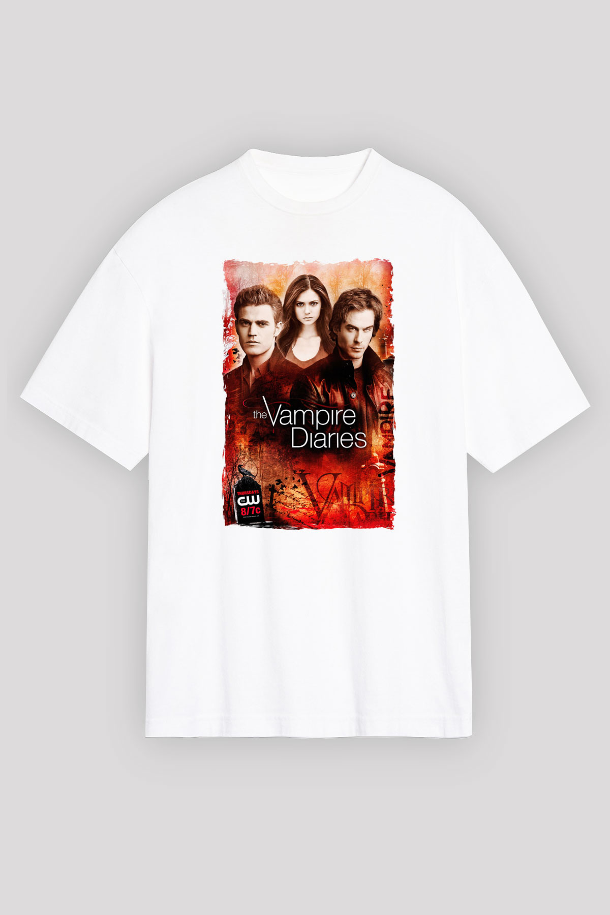 The Vampire Diaries Beyaz Unisex Tişört T-Shirt