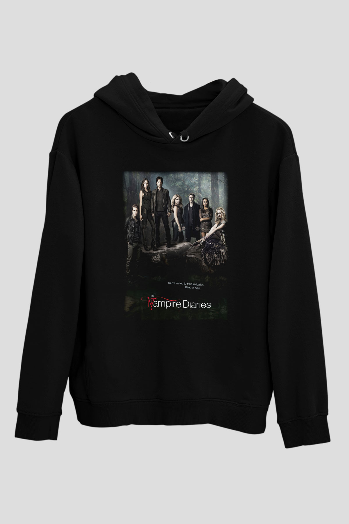 The Vampire Diaries Siyah Unisex Hoodie