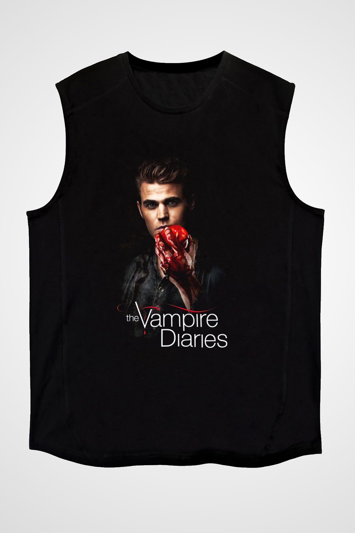 The Vampire Diaries Siyah Unisex Kolsuz Tişört