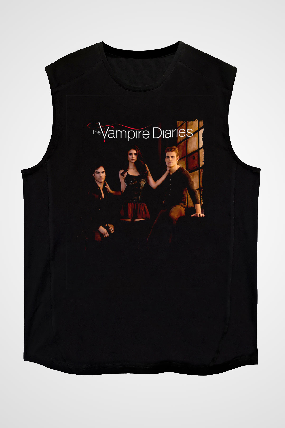 The Vampire Diaries Siyah Unisex Kolsuz Tişört