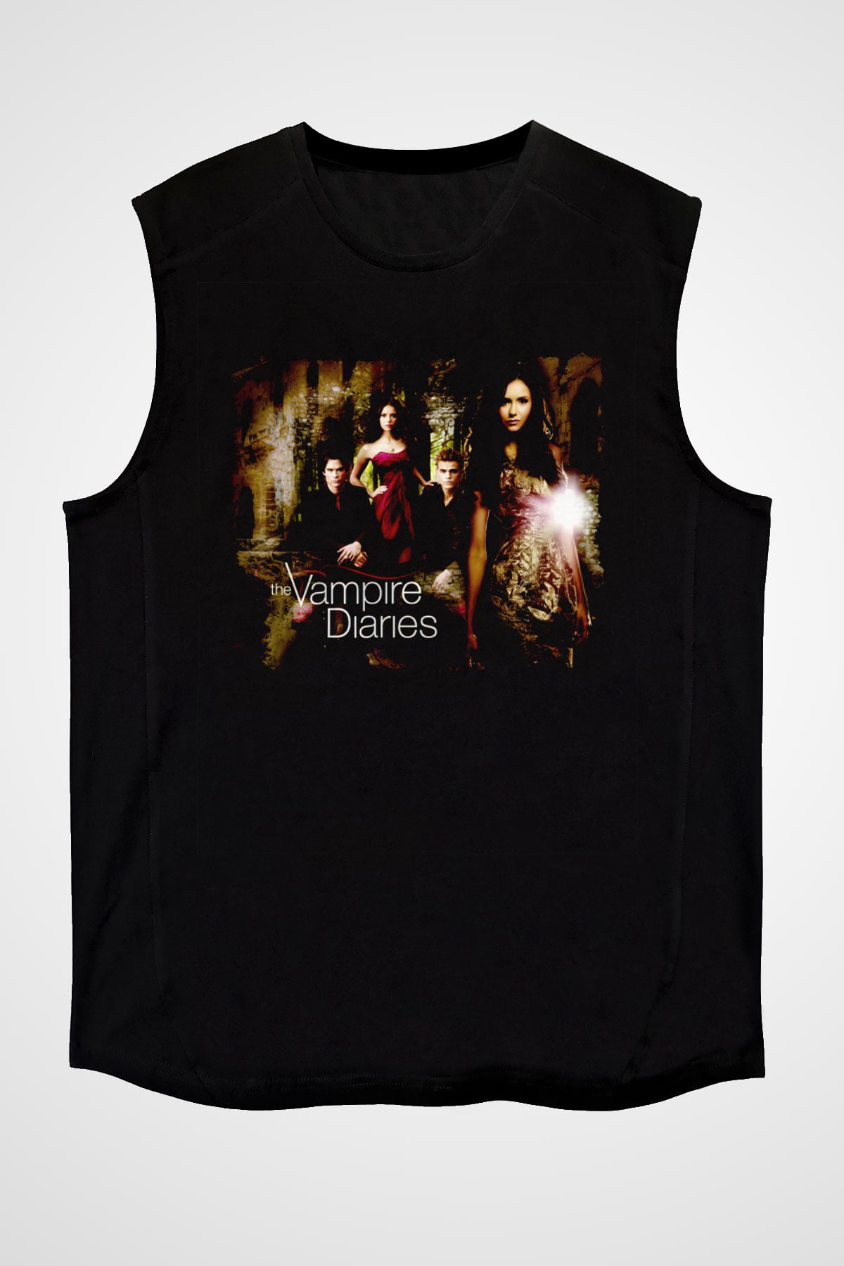 The Vampire Diaries Siyah Unisex Kolsuz Tişört