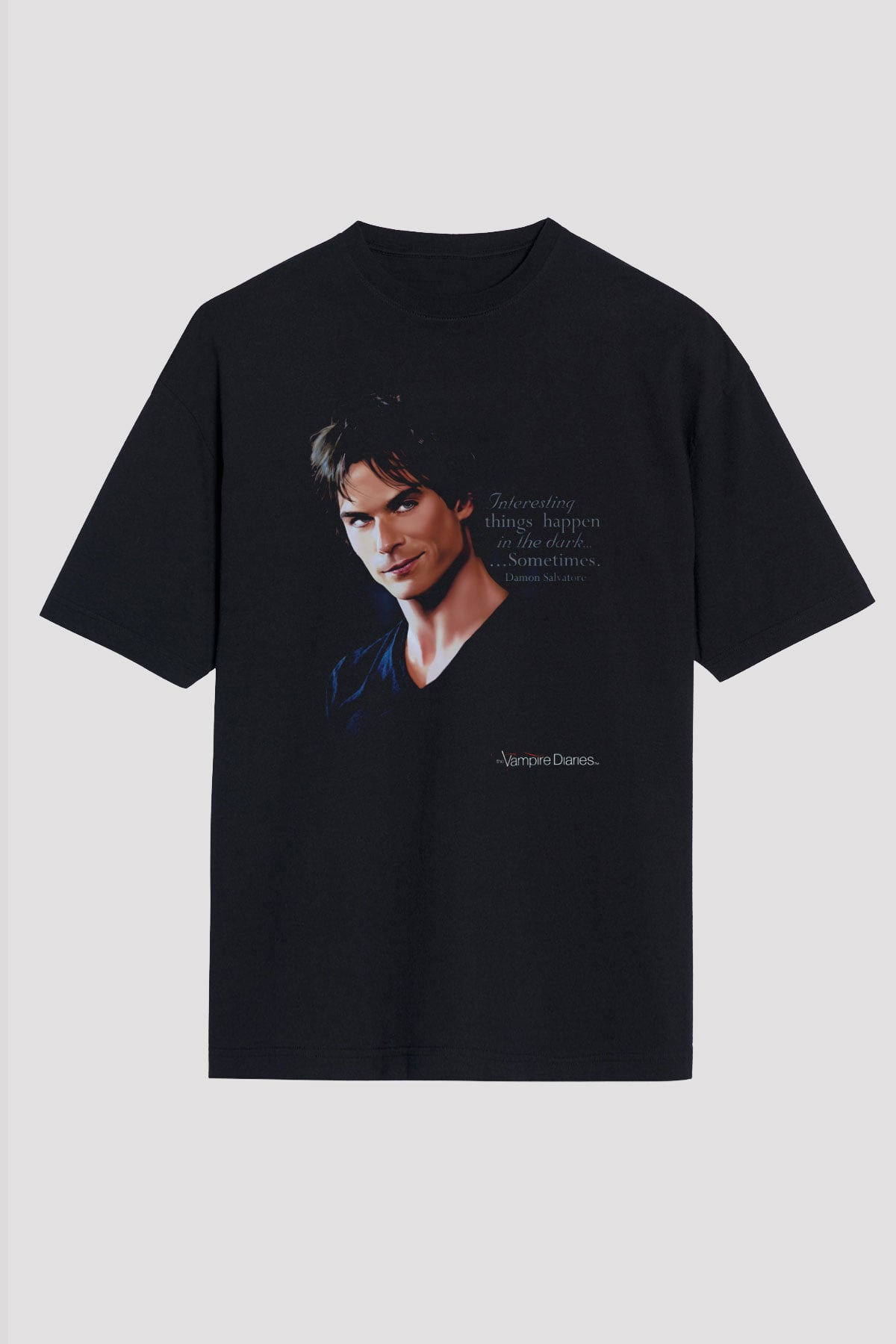 The Vampire Diaries Siyah Unisex Oversize Tişört T-Shirt