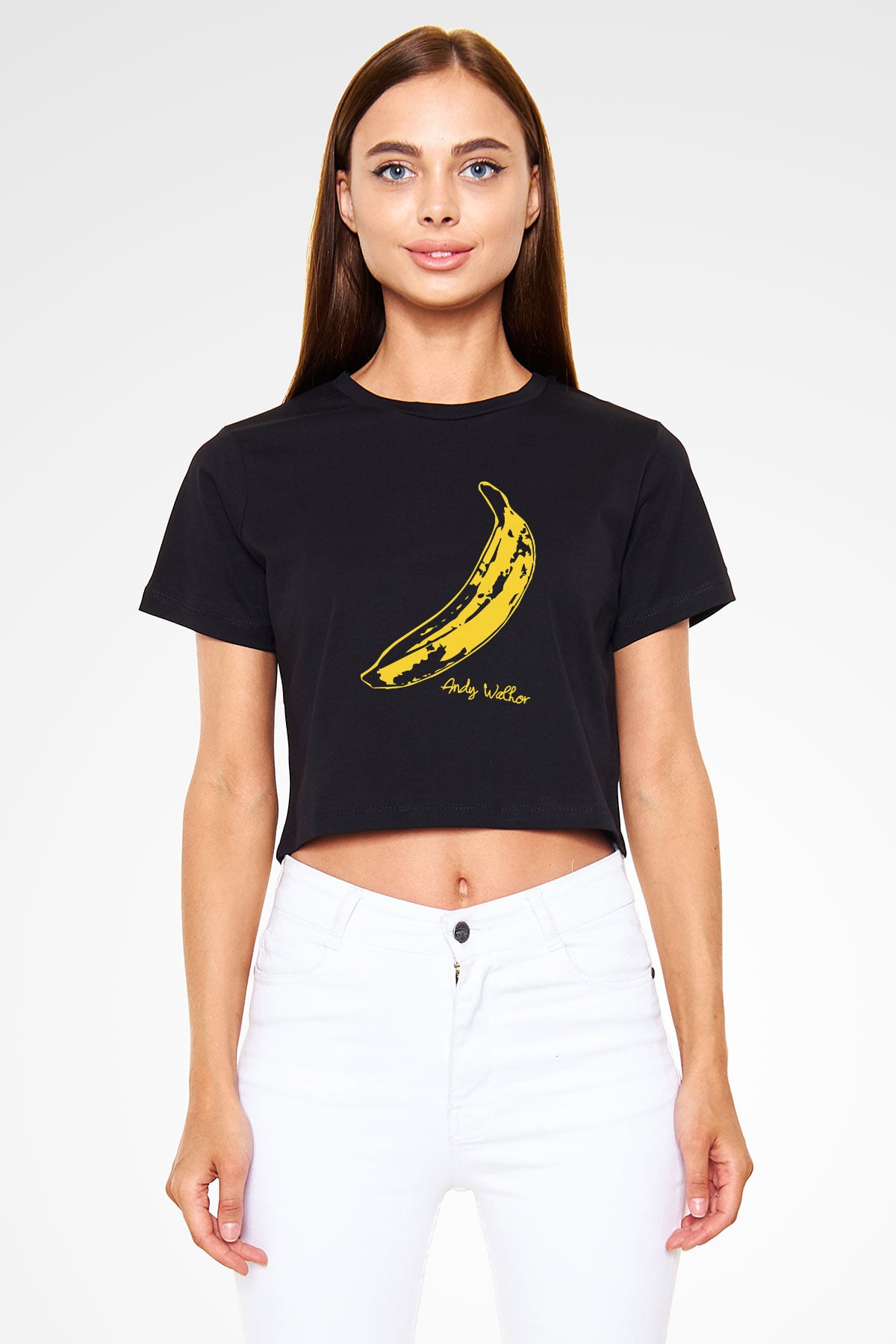 The Velvet Underground Siyah Crop Top Tişört