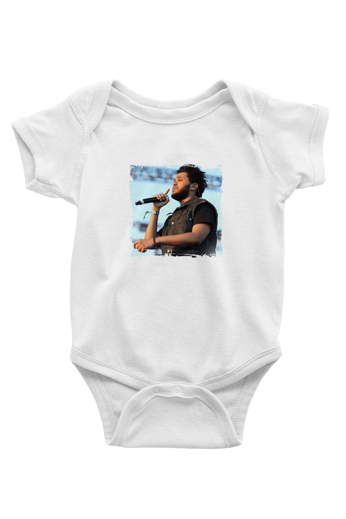 The Weeknd Baskılı Unisex Beyaz Bebek Body - Zıbın