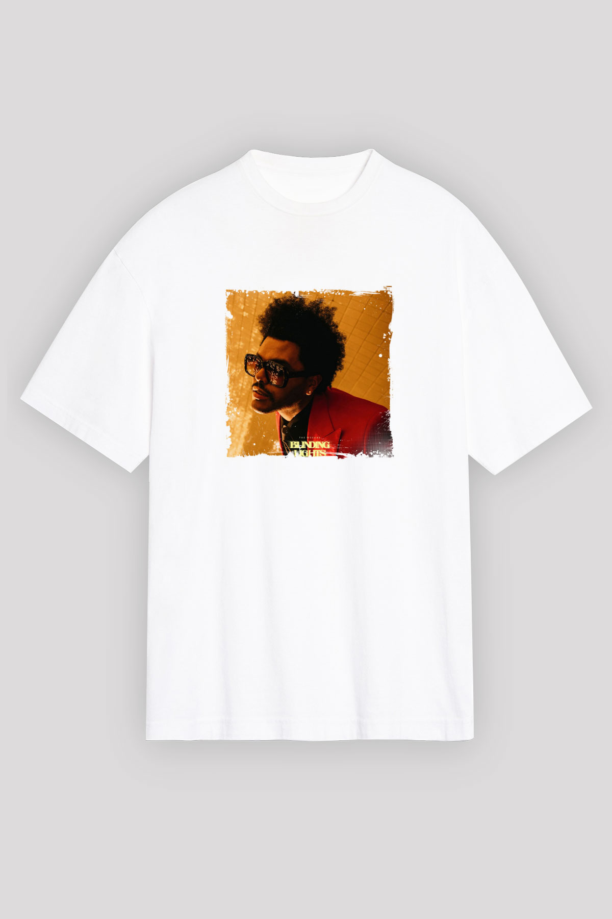 The Weeknd Baskılı Unisex Beyaz Tişört