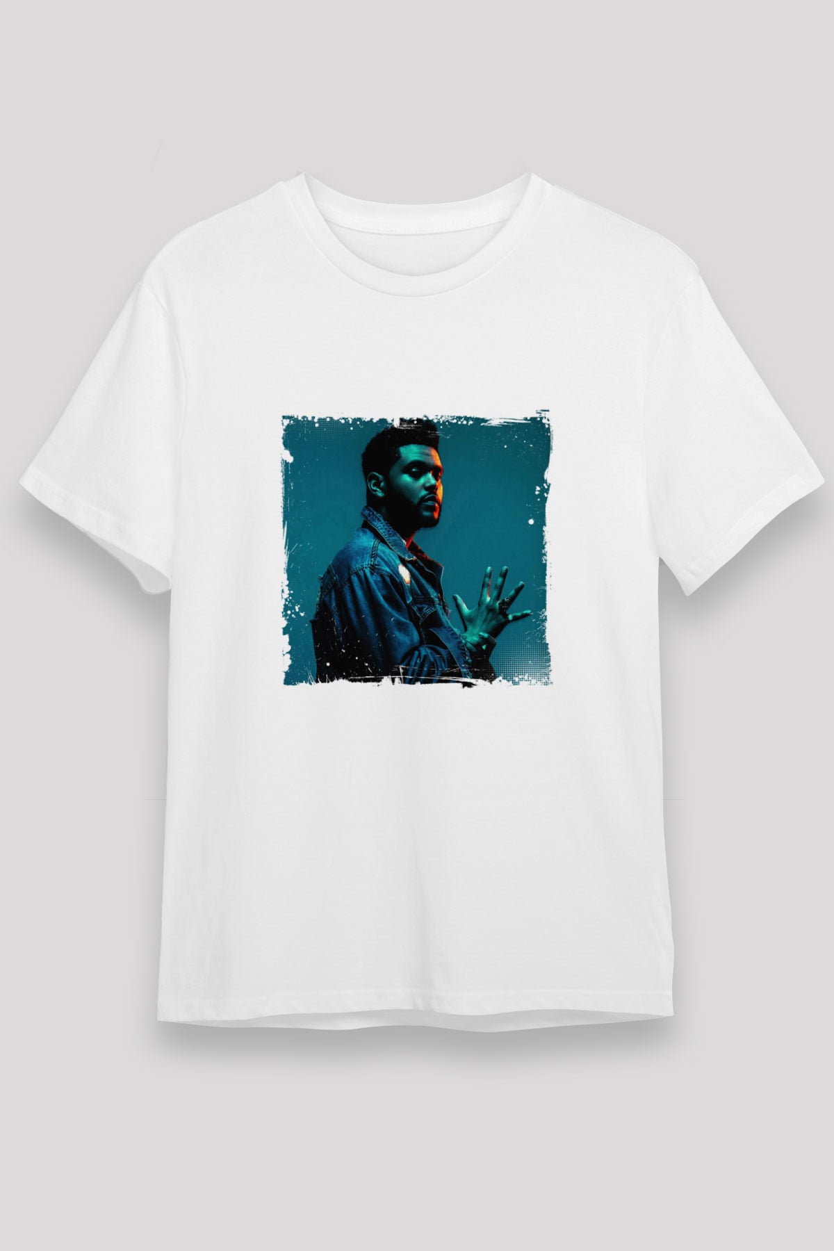 The Weeknd Baskılı Unisex Beyaz Tişört