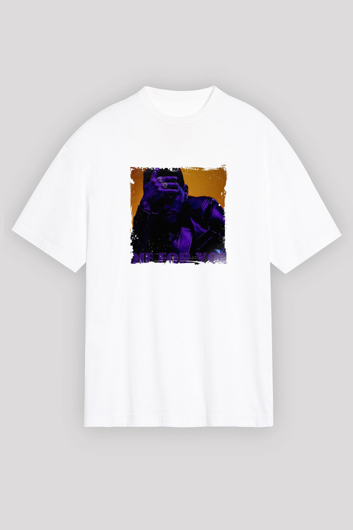 The Weeknd Baskılı Unisex Beyaz Tişört