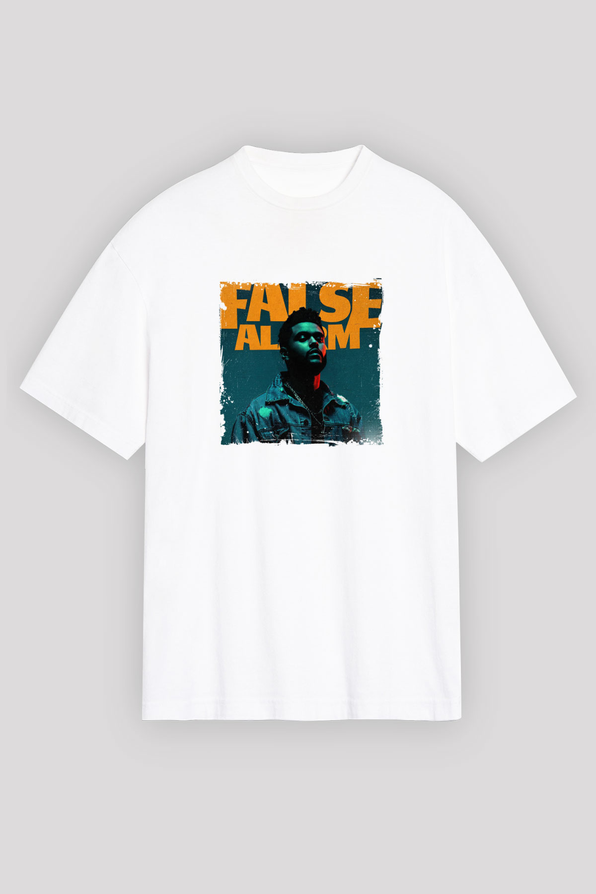 The Weeknd Baskılı Unisex Beyaz Tişört